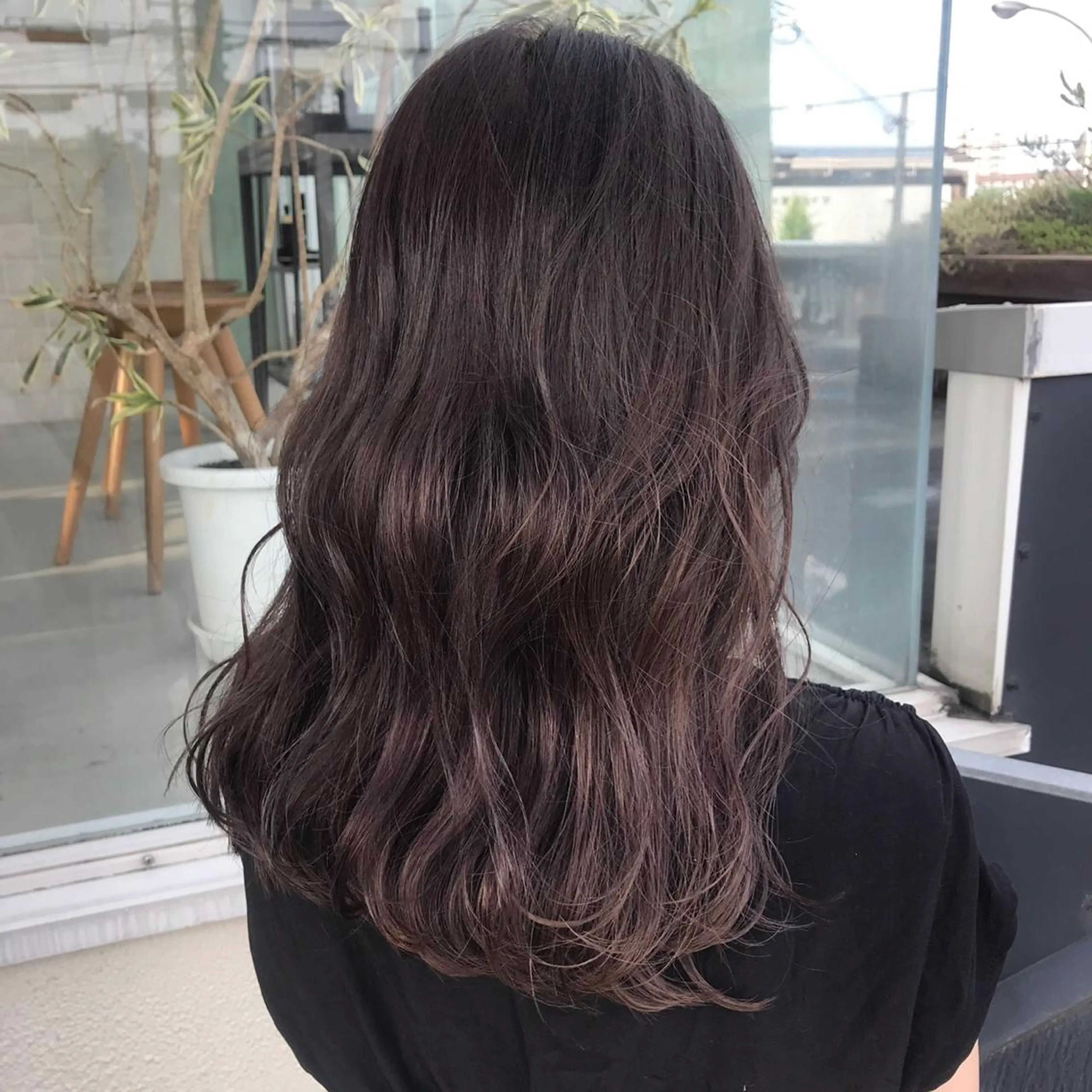 ミディアム カラー カット ヘアカラー トリートメント 長崎 洋平のヘアスタイル