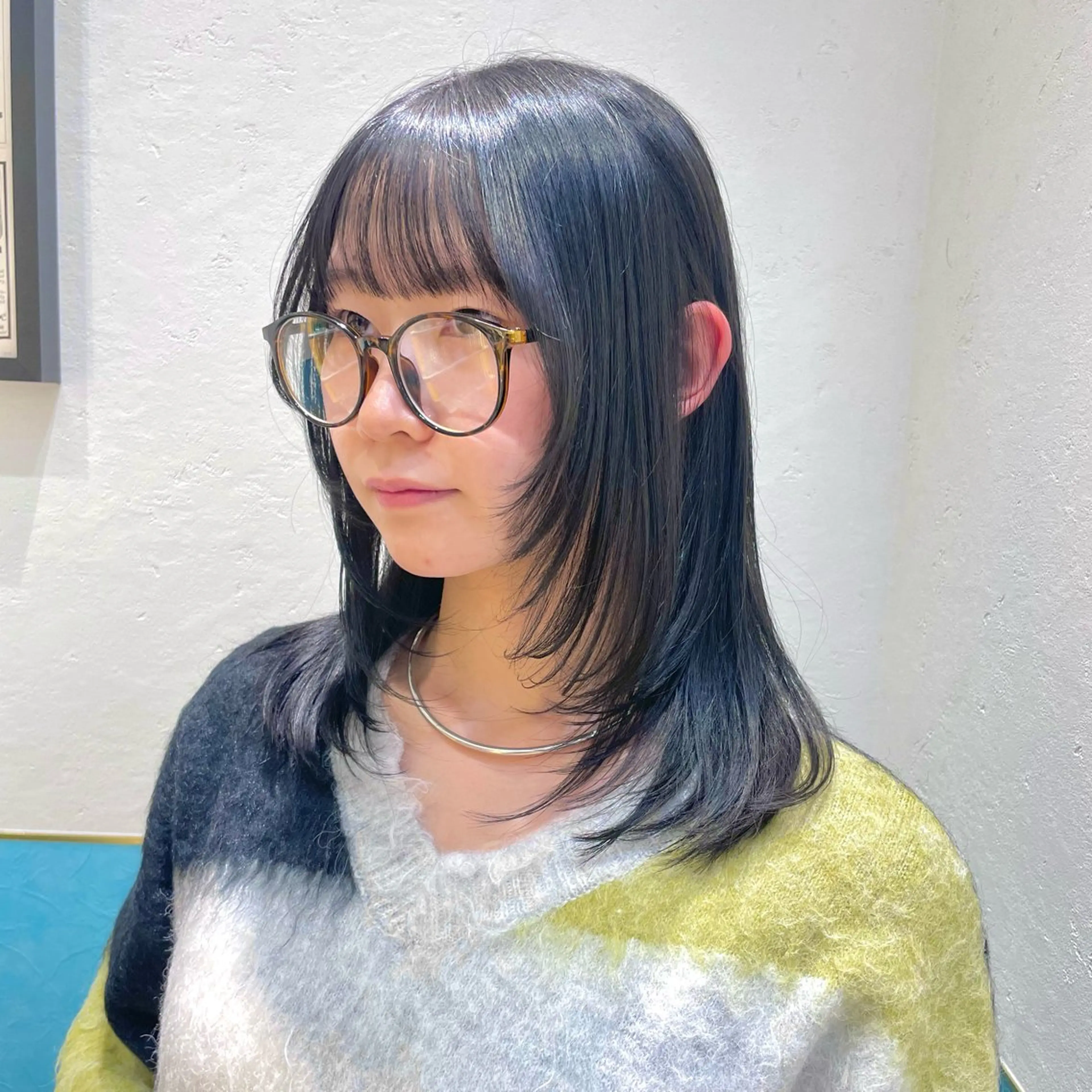 ミディアム カット ヘアカラー トリートメント 韓国/ハッシュカット /レイヤー🧸‎千純のヘアスタイル