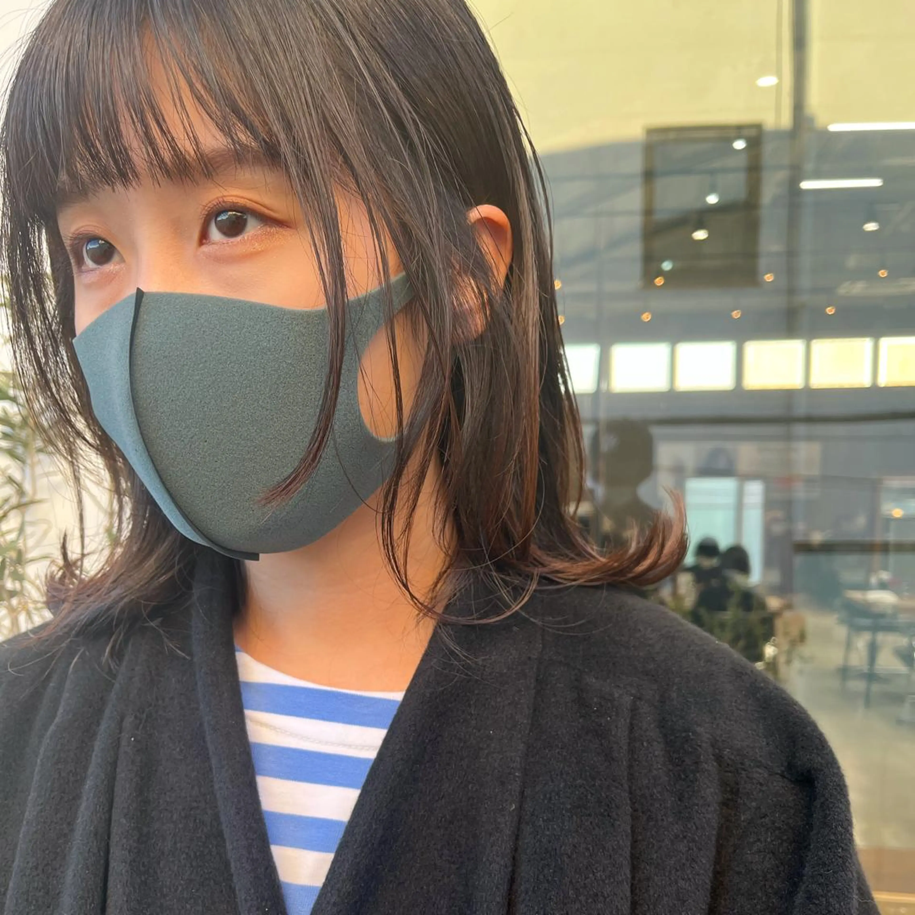 ミディアム 顔まわりレイヤー 顔周りカット レイヤーカット マンツーマン/ 藤代拓実のヘアスタイル