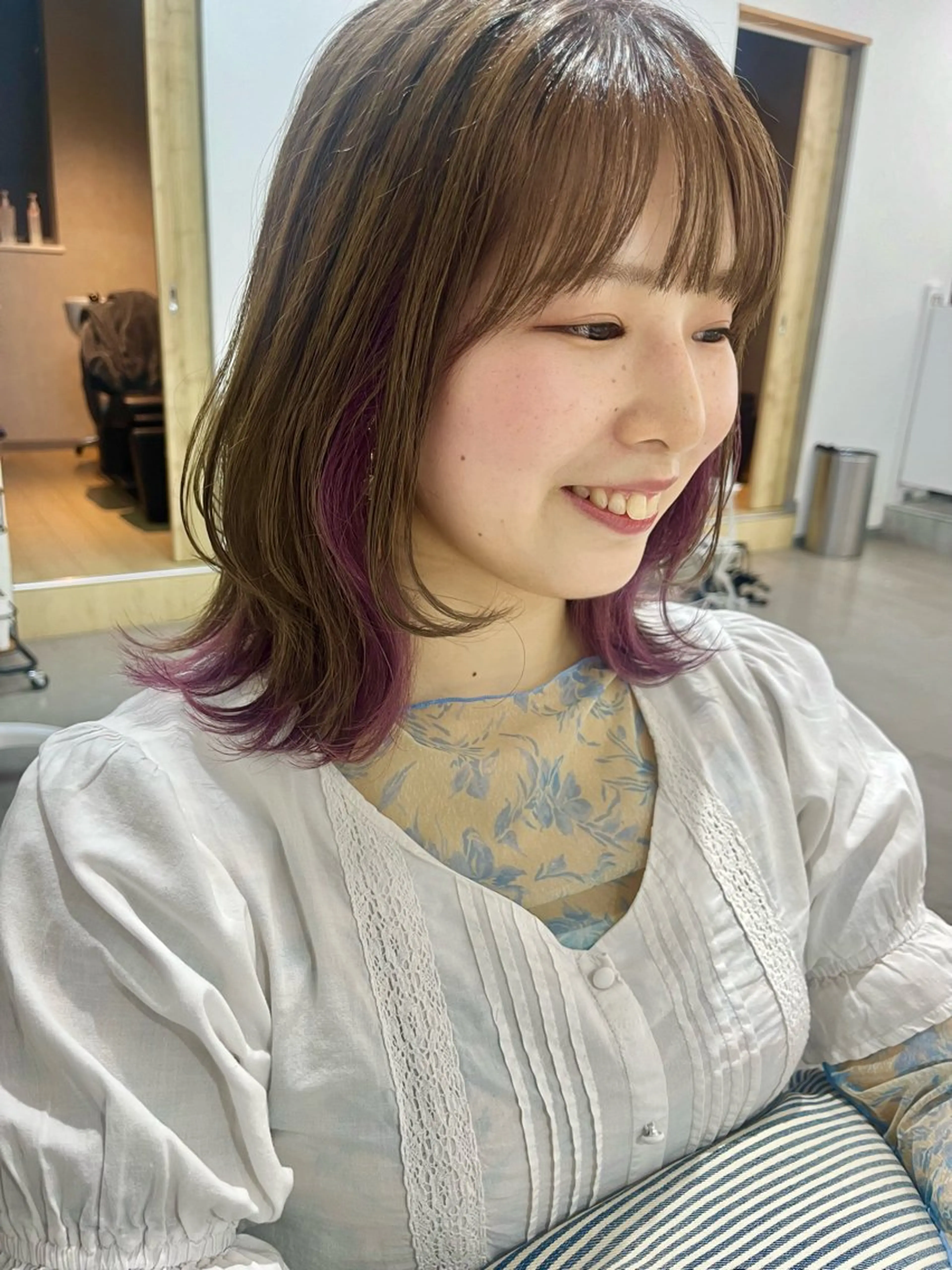 ミディアム カラー カット ヘアカラー トリートメント 🌼sunc HINAMI🌼のヘアスタイル