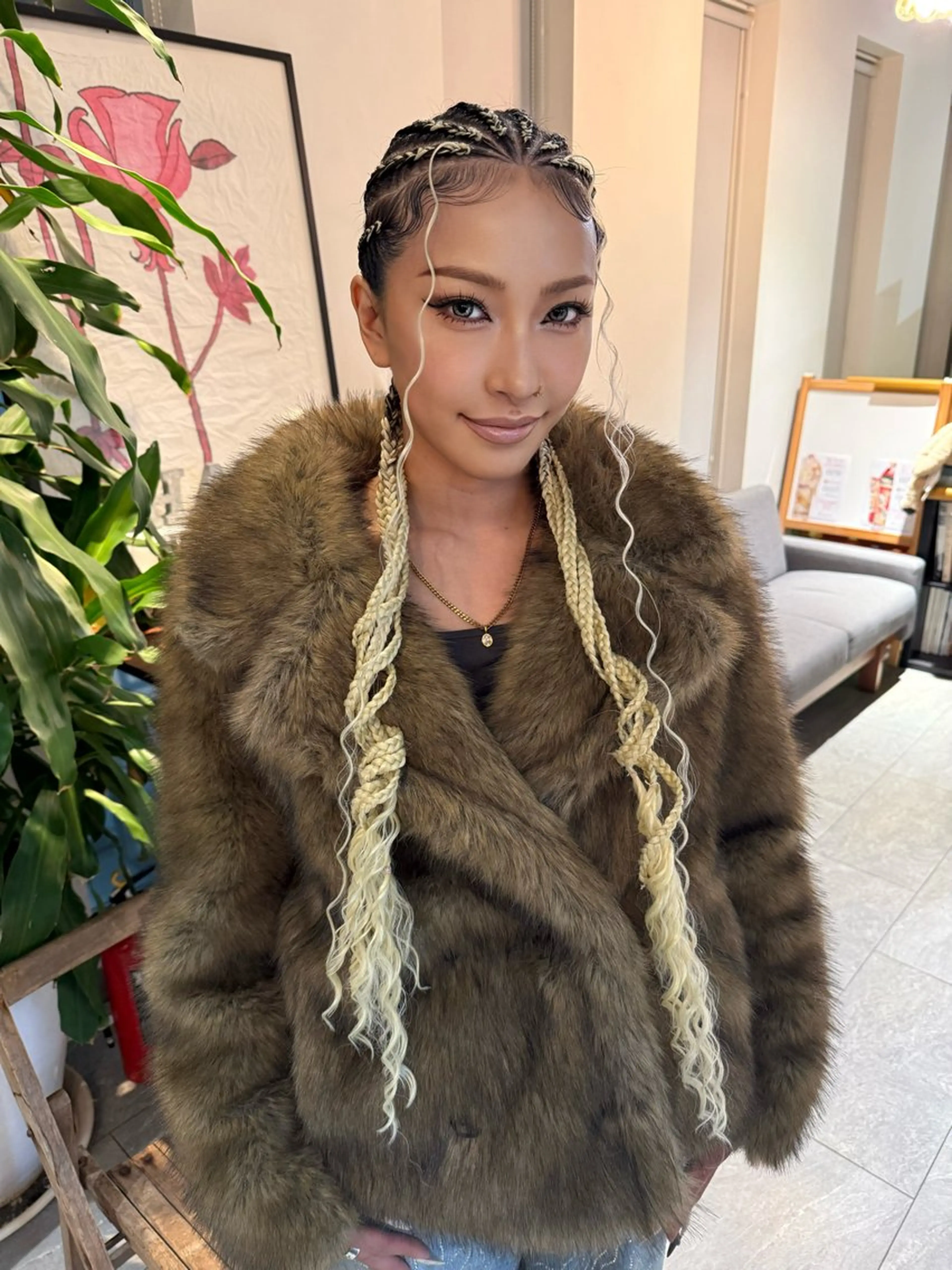 エクステ ヘアセット BRAIDS💎愛子 大人ハイライト💎のヘアスタイル