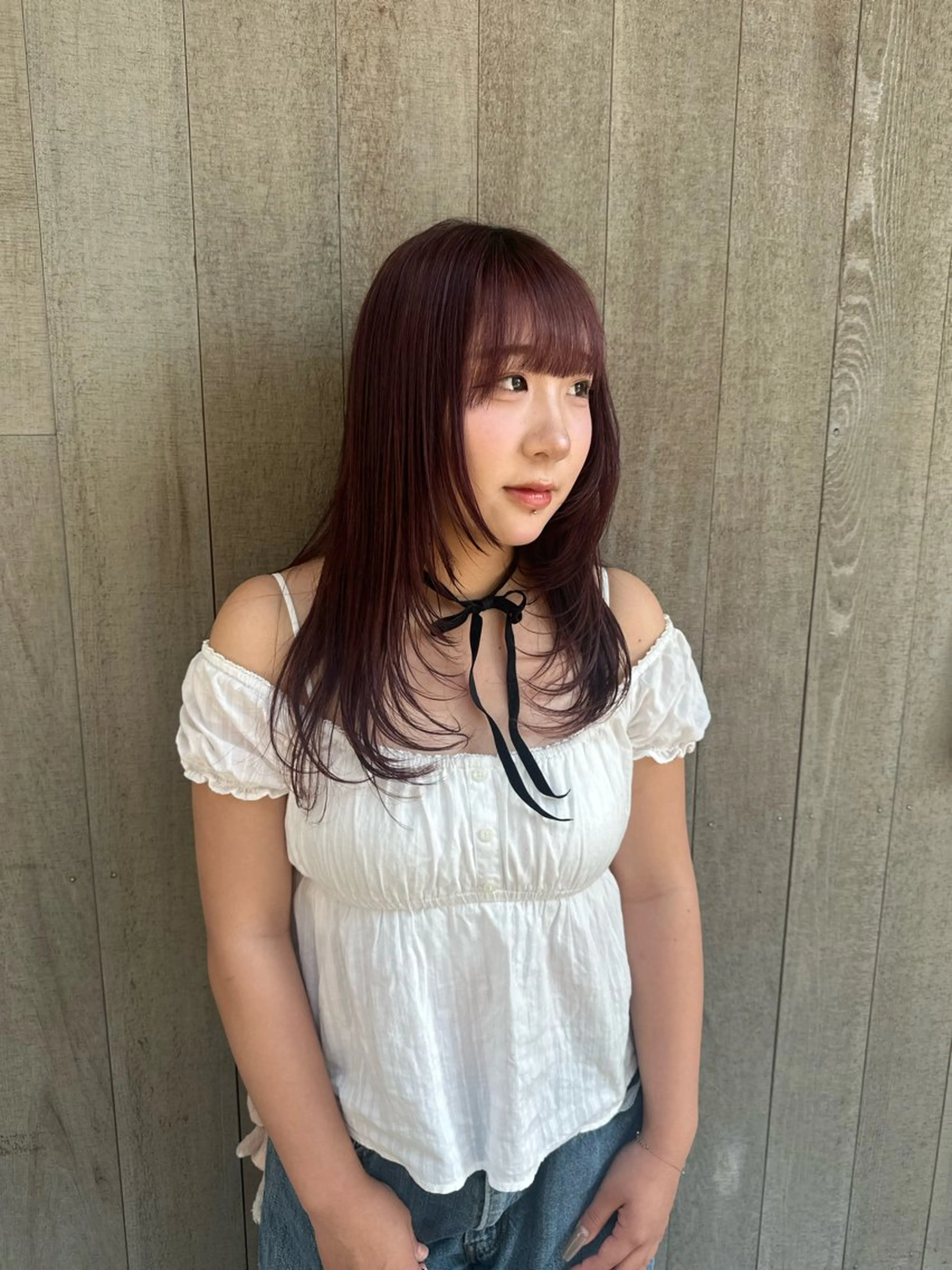 セミロング カラー 似合わせレイヤー 海外風レイヤーmioのヘアスタイル