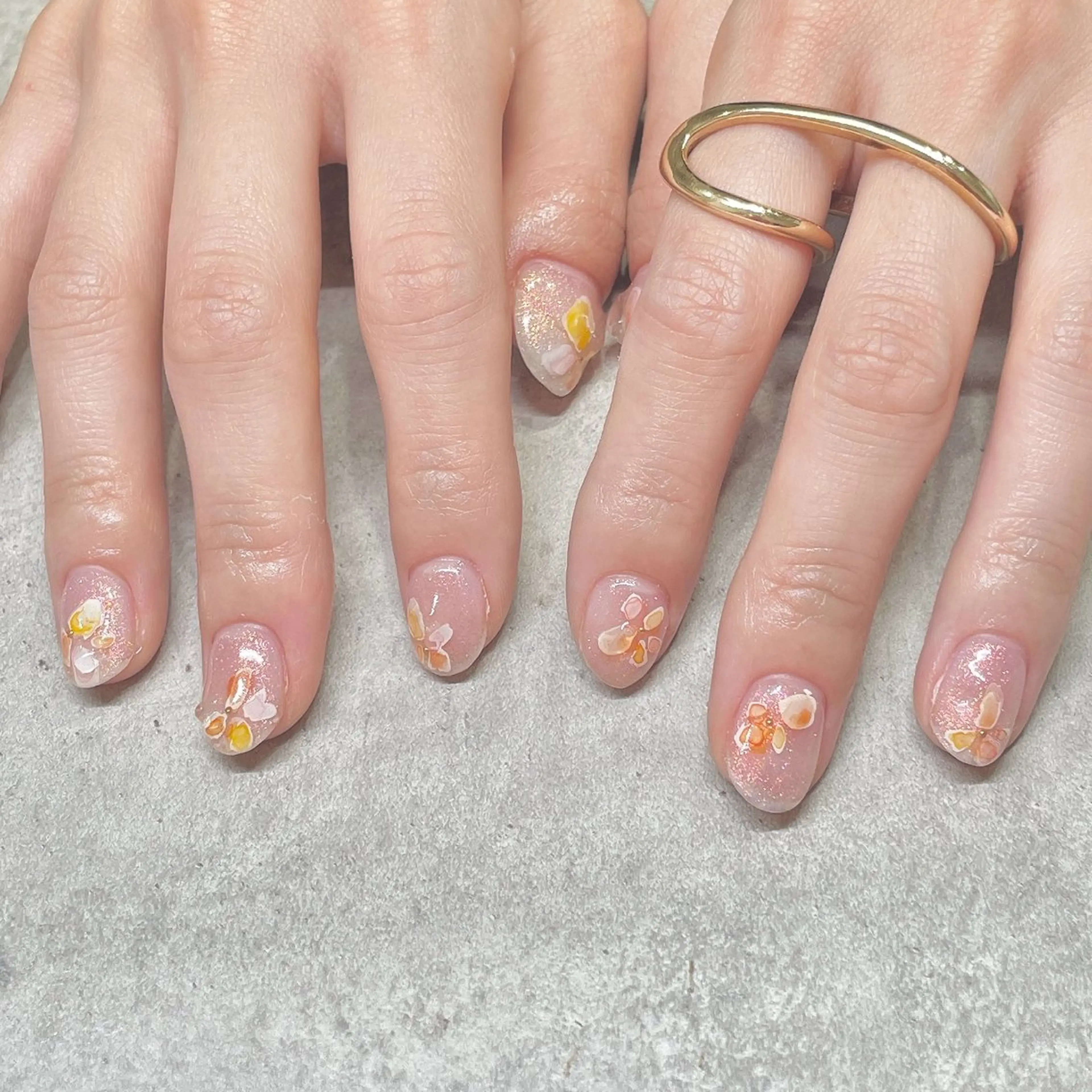 ネイル アートネイル 長さ出し ハンドネイル A85G ayakoのネイルデザイン