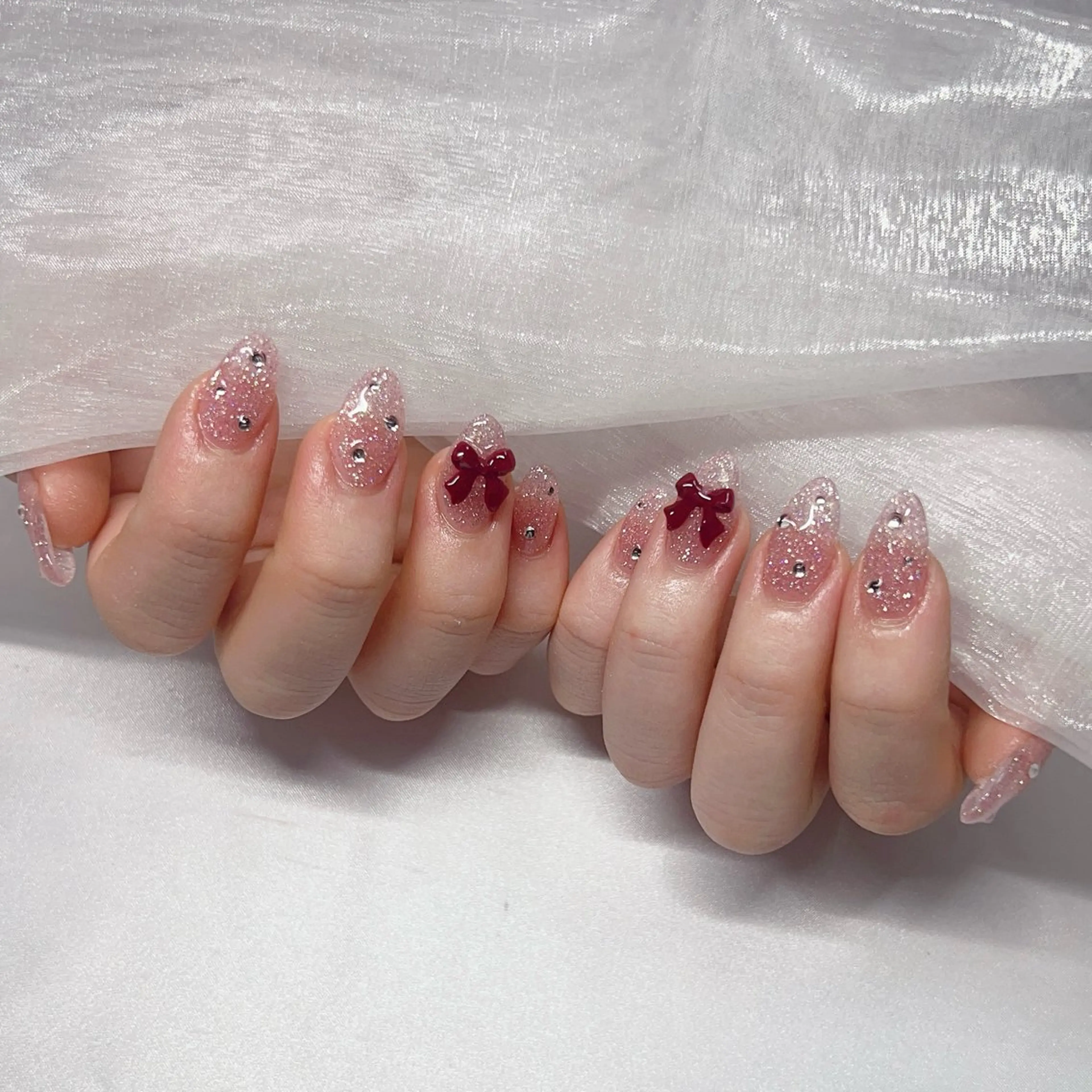 ネイル 長さ出し フラッシュネイル ジェルネイル 韓国ネイル ラメ(グリッター) ハンドネイル -nail salon-Reward所属・nail salon Rewardのネイルデザイン