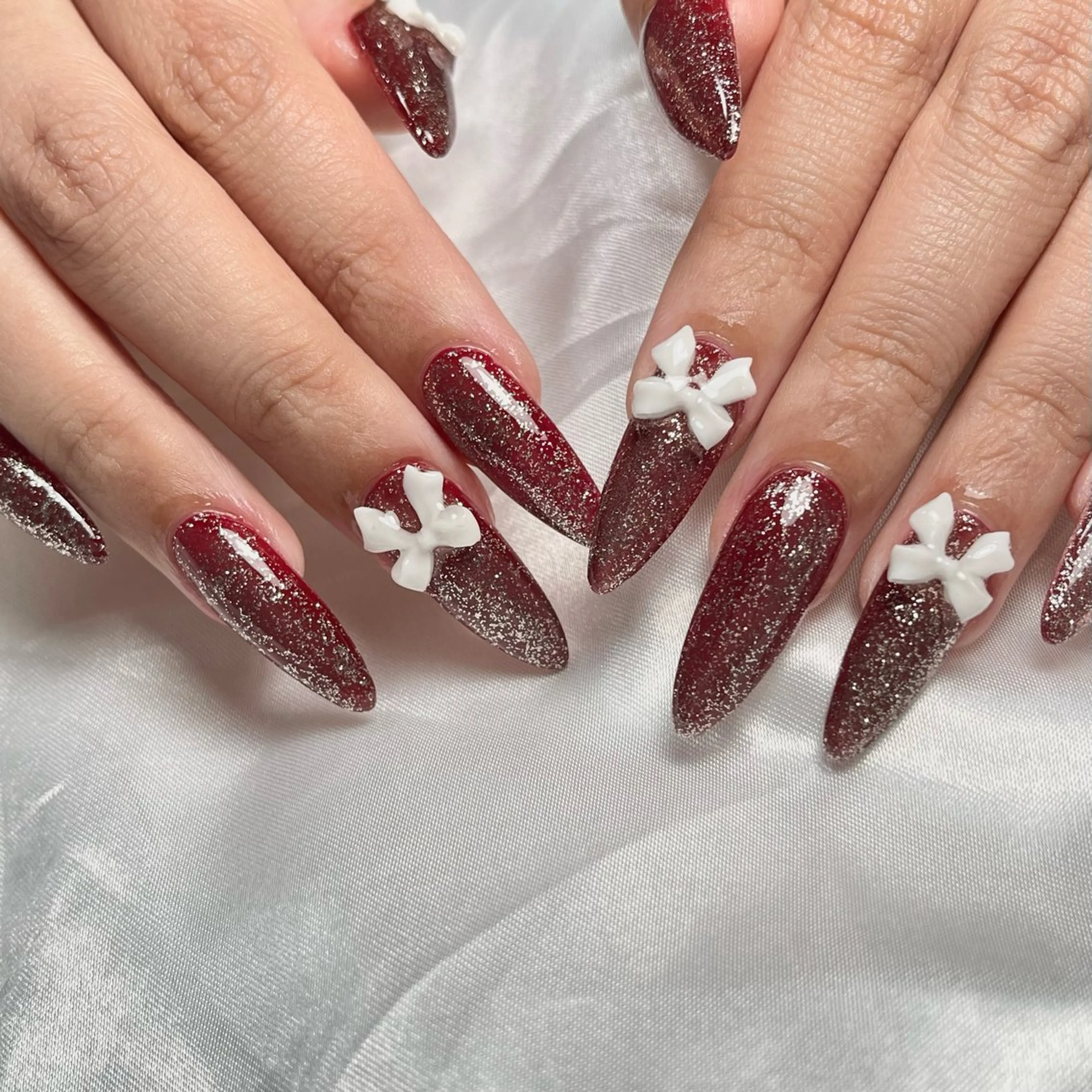 ネイル アートネイル 長さ出し マグネットネイル 持ち込み 冬ネイル ハンドネイル RE SALONのネイルデザイン