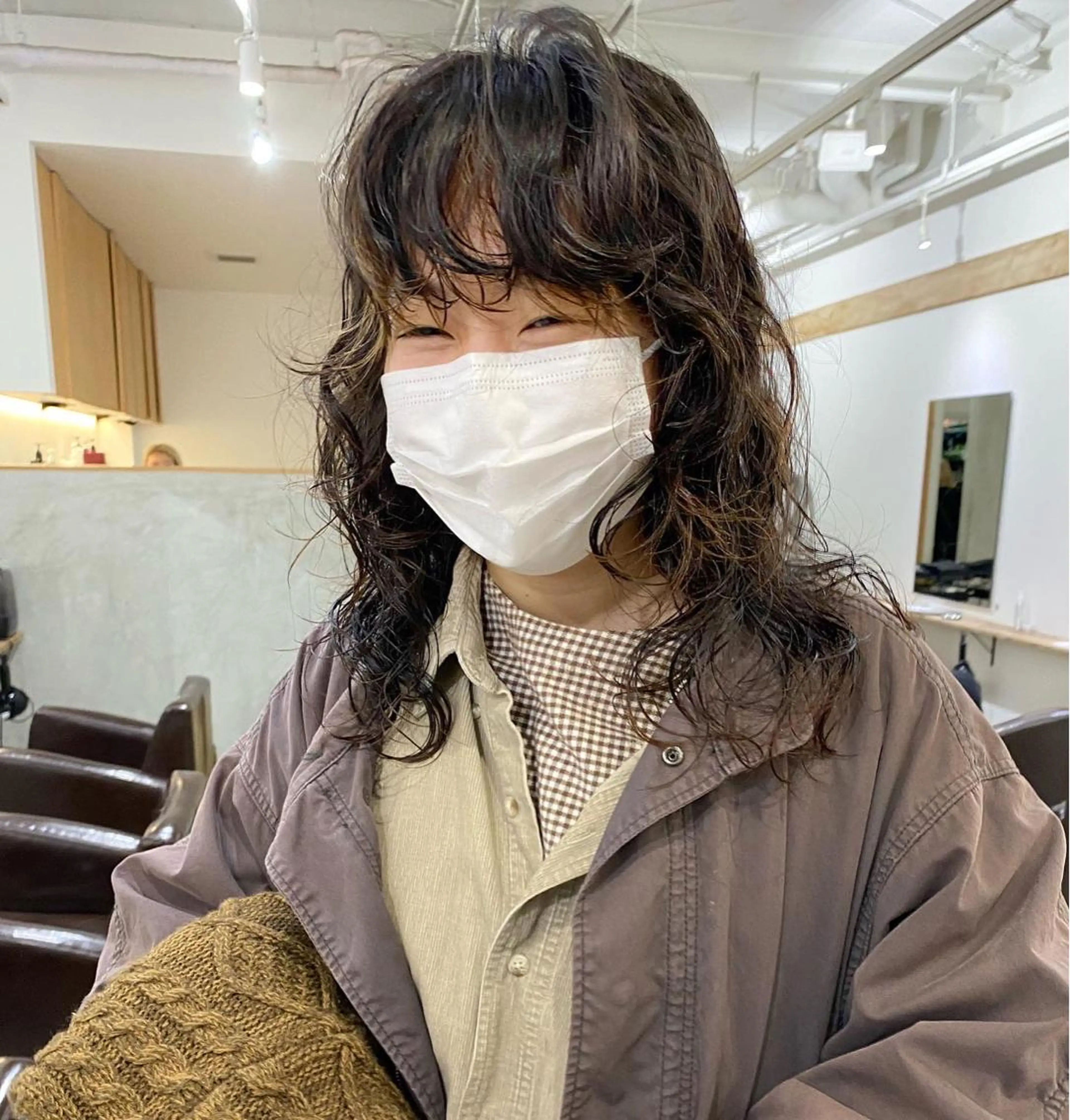 セミロング パーマ セミロングパーマ 森貴裕/ベージュ/ パーマ/オリーブのヘアスタイル