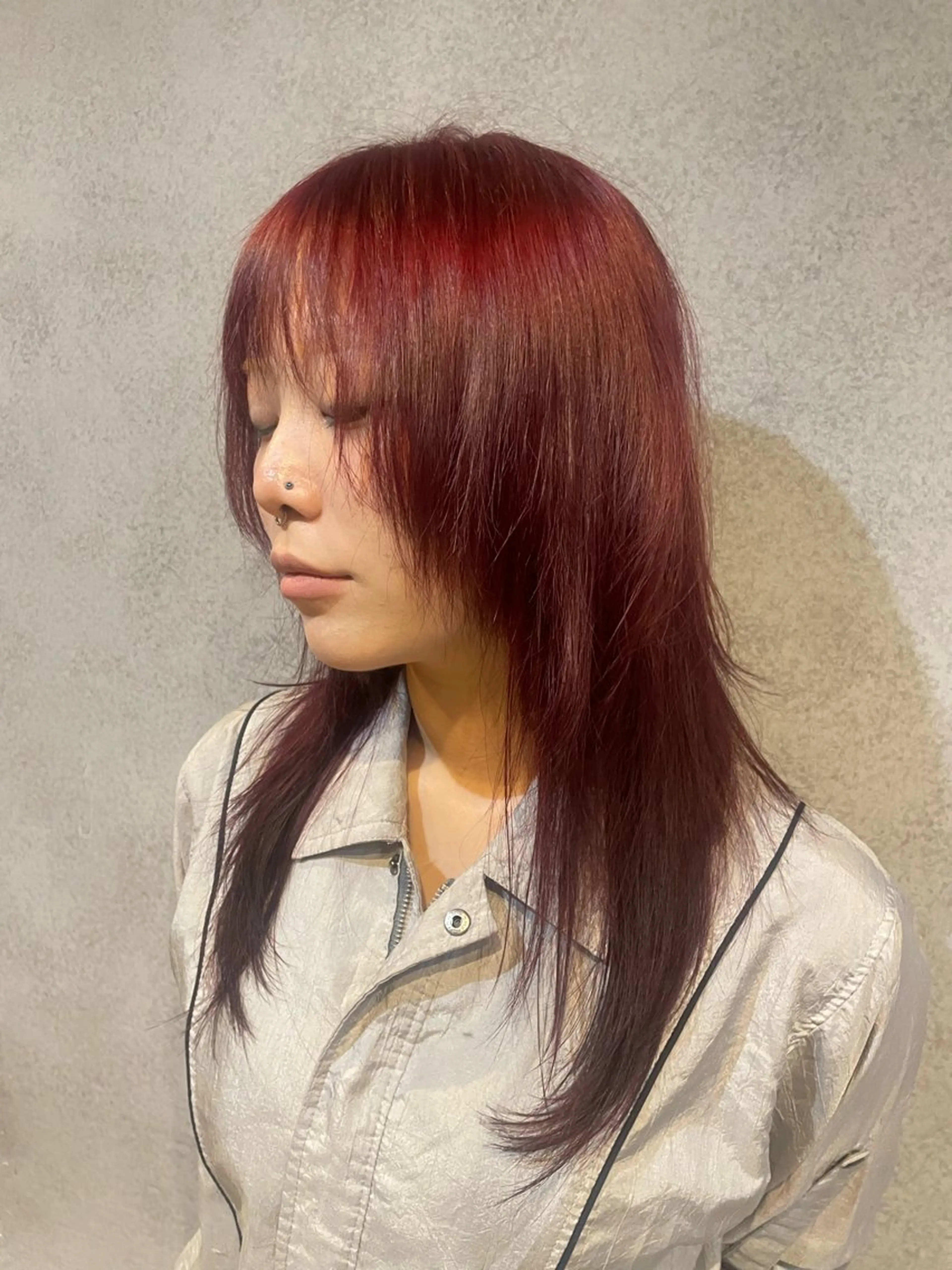 ロング ヘアカラー ハイトーン/デザイン カラー/複雑履歴葉月のヘアスタイル