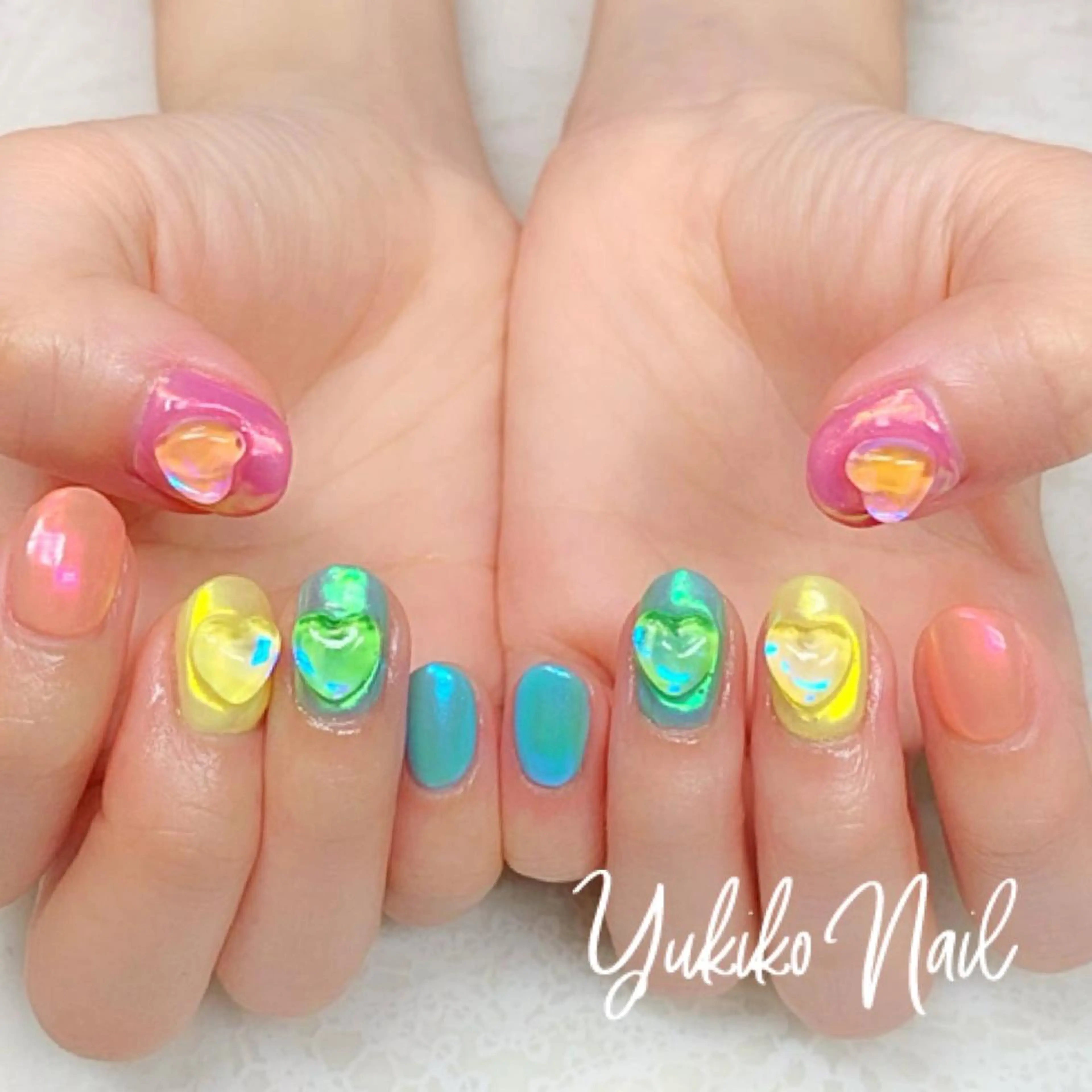 ネイル 氷ネイル・うるうるネイル 持ち込み ハンドネイル ユキコ ネイルのネイルデザイン