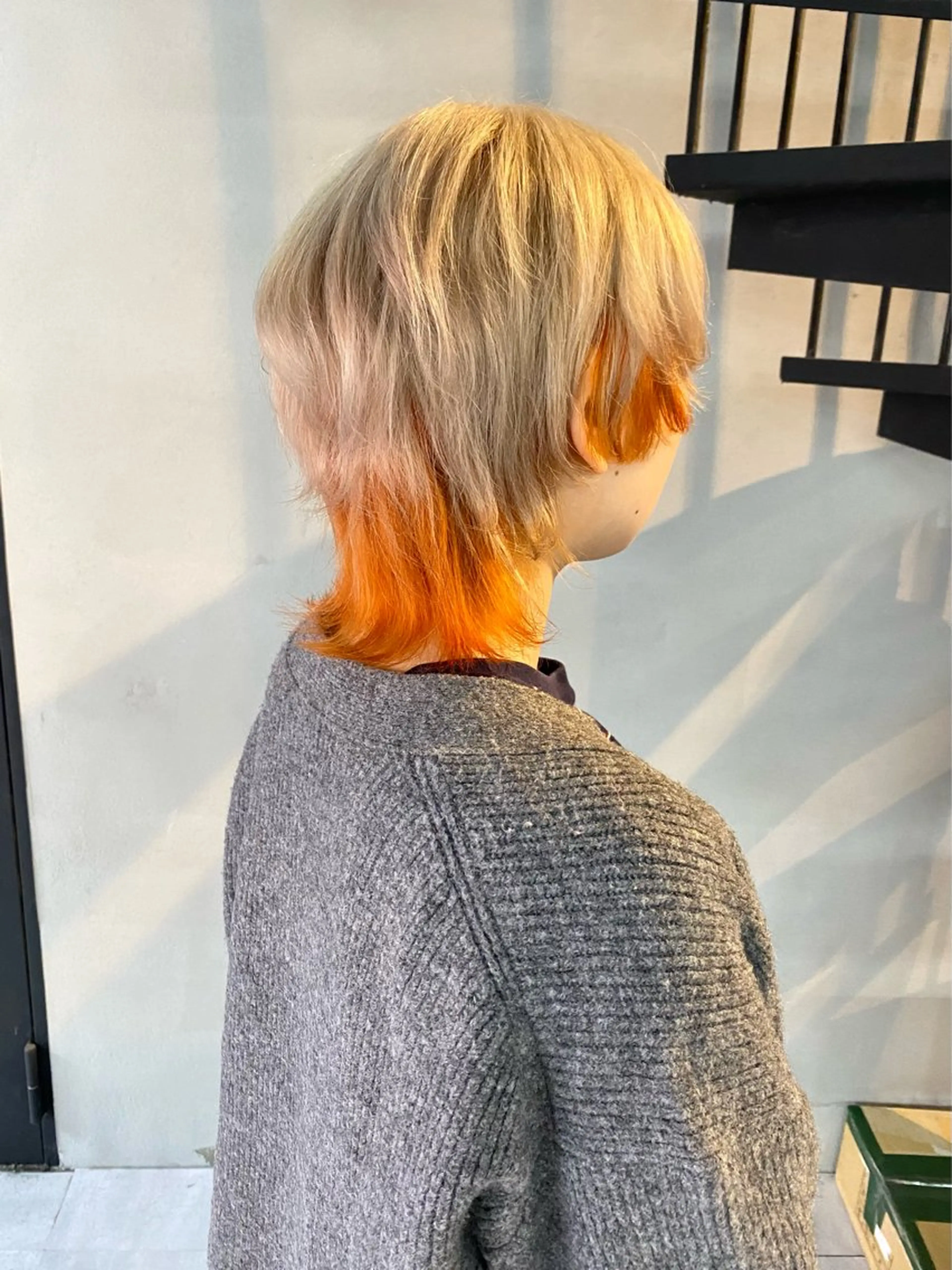 ショート カラー ベージュカラー ブリーチ デザインカラー インナーカラー オレンジ ヘアカラー トリートメント 柏 デザインカラー/ レイヤー🐣シオリのヘアスタイル