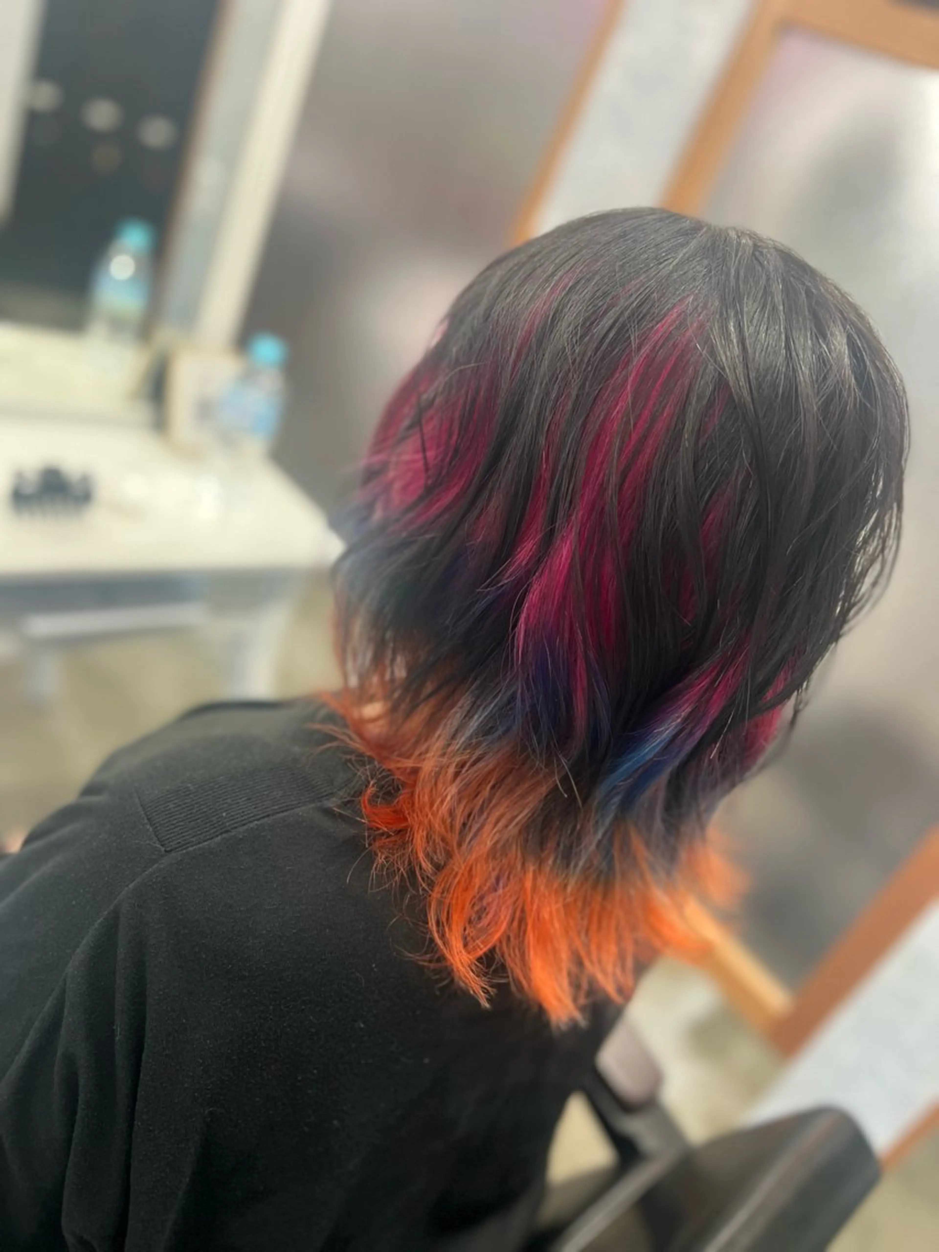 ミディアム カラー ブルーカラー オレンジ トリートメント ヘアカラー Style Tのヘアスタイル