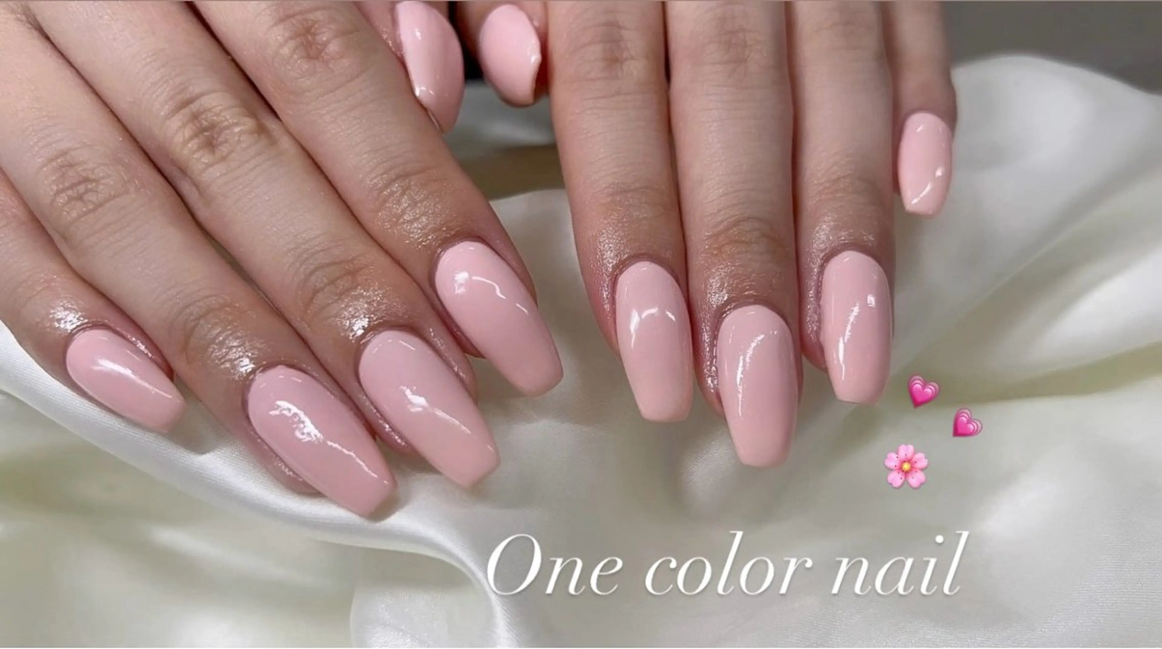 ネイル 韓国ネイル ワンカラーネイル ピンク 春ネイル ハンドネイル Moana Oukaのネイルデザイン