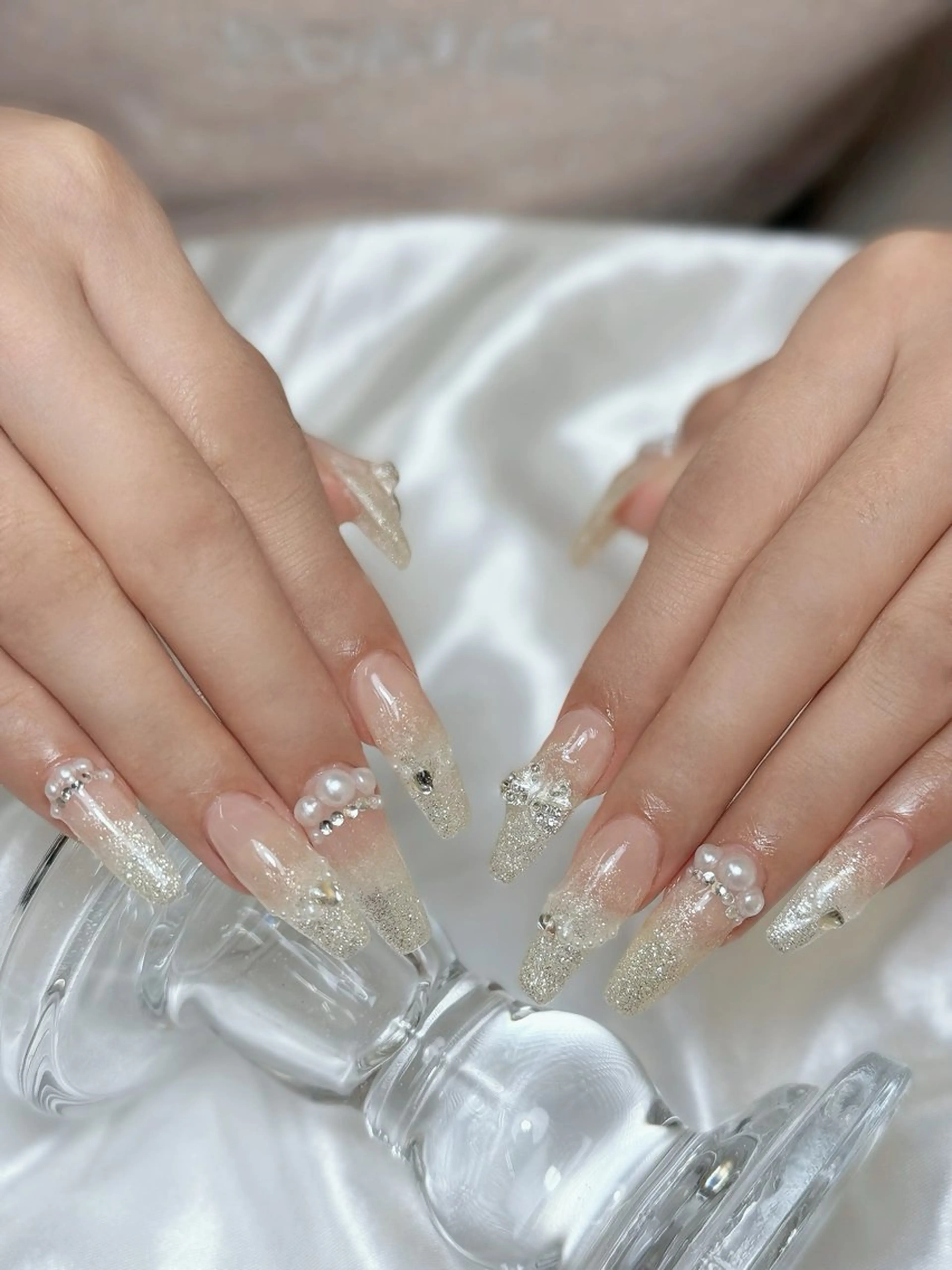 ネイル 韓国ネイル レース マグネットネイル シンプルネイル ワンホンネイル nail salon BON所属・nail salon BONはるのネイルデザイン