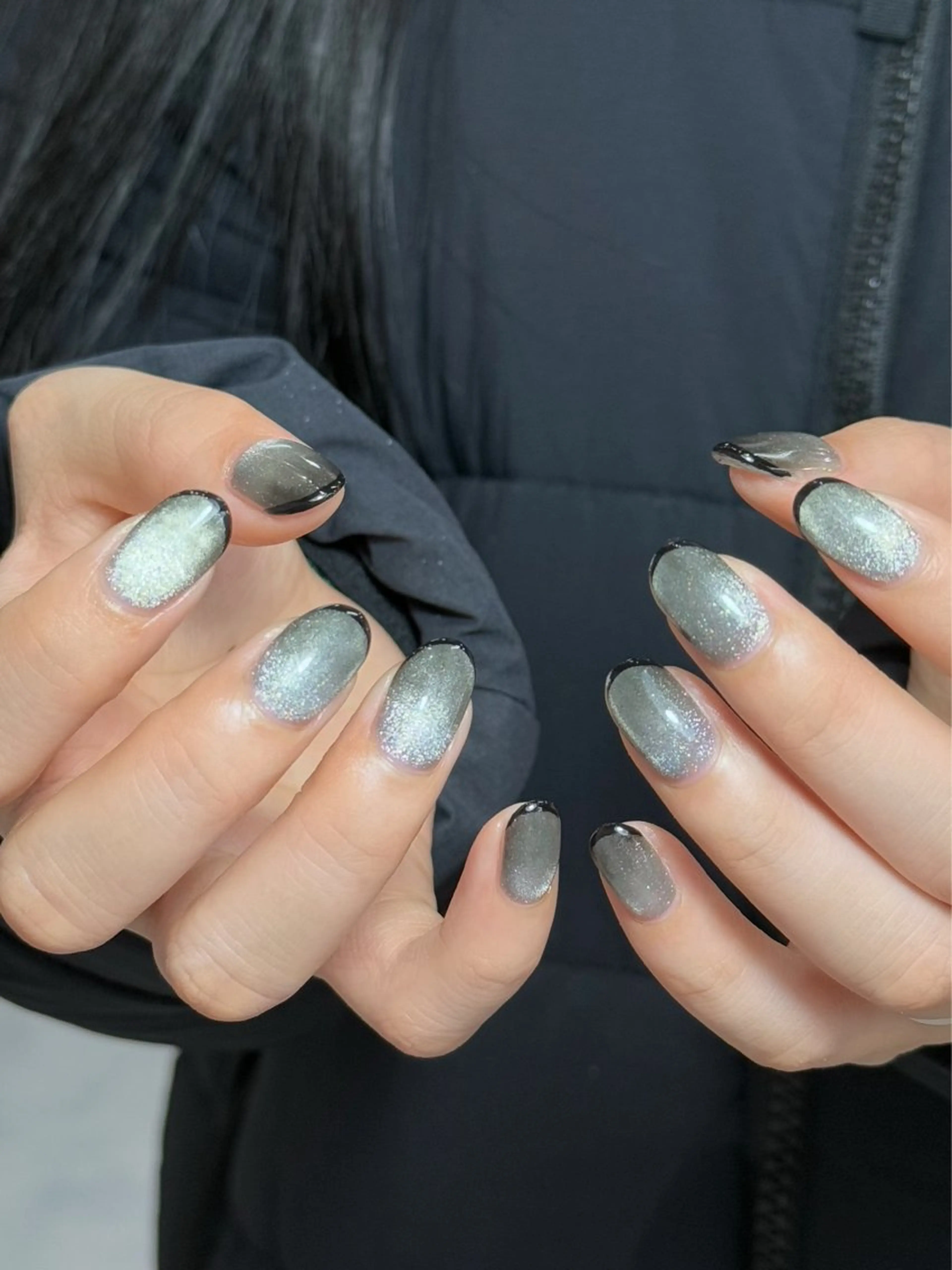 ネイル フレンチネイル グラデーション マグネットネイル MISATO ネイリスト福岡/薬院のネイルデザイン