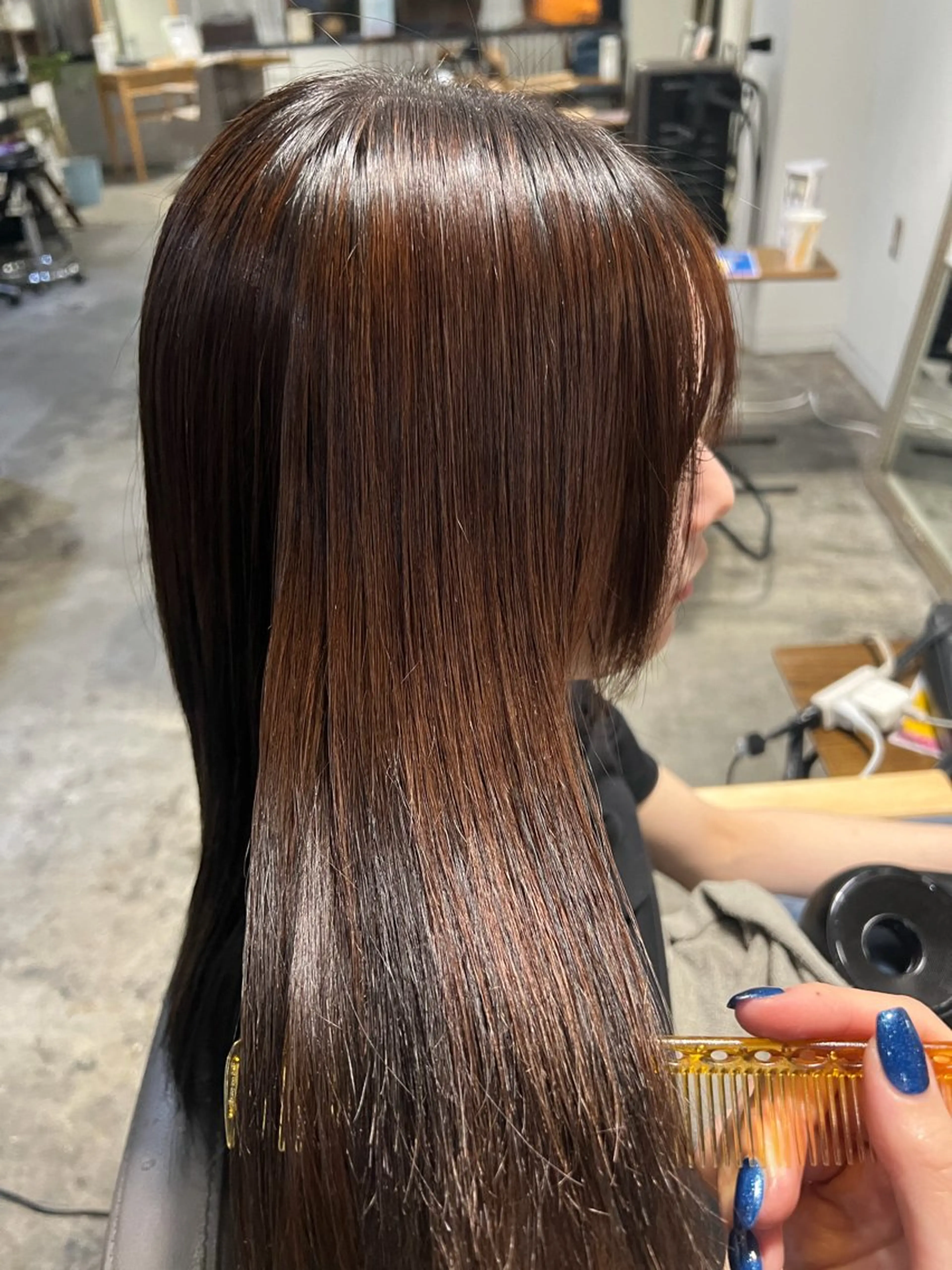 ロング パーマ ストレートパーマ fielu KANAEのヘアスタイル