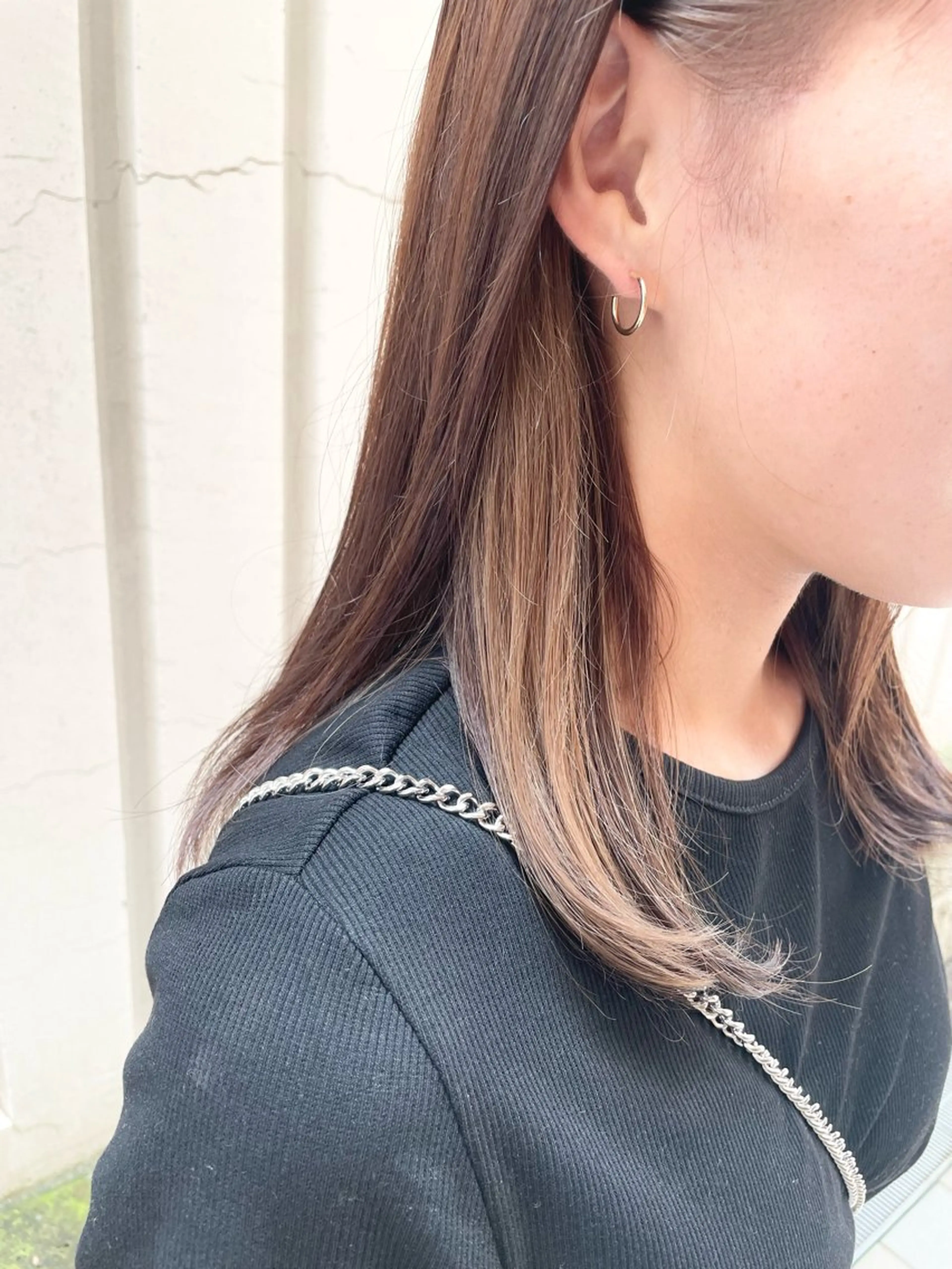 カラー ブリーチ イヤリングカラー MIKU ナチュラルヘア✂️✨のヘアスタイル