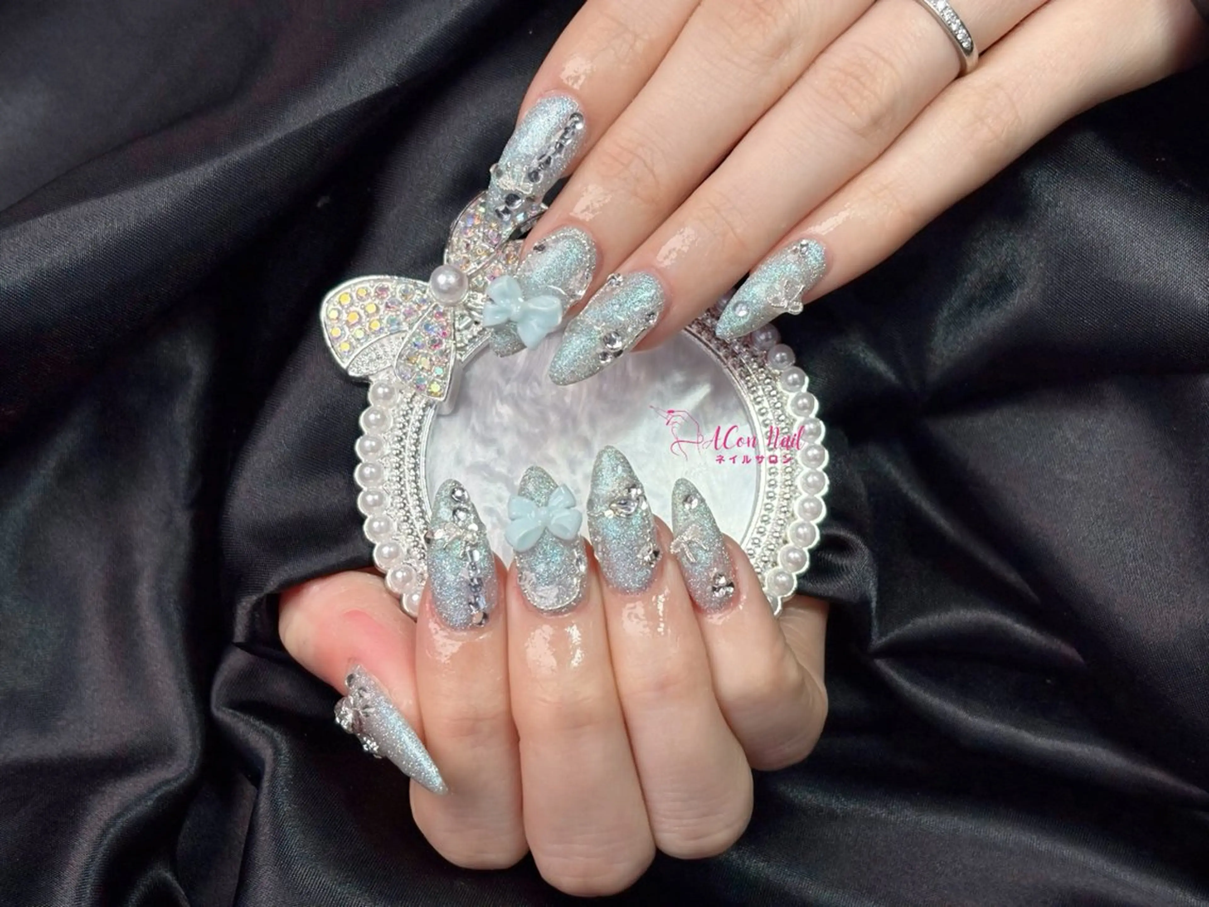 ネイル 桜ネイル 長さ出し フラワーネイル フレンチネイル ジェルネイル ハンドネイル ACon NailSalonのネイルデザイン