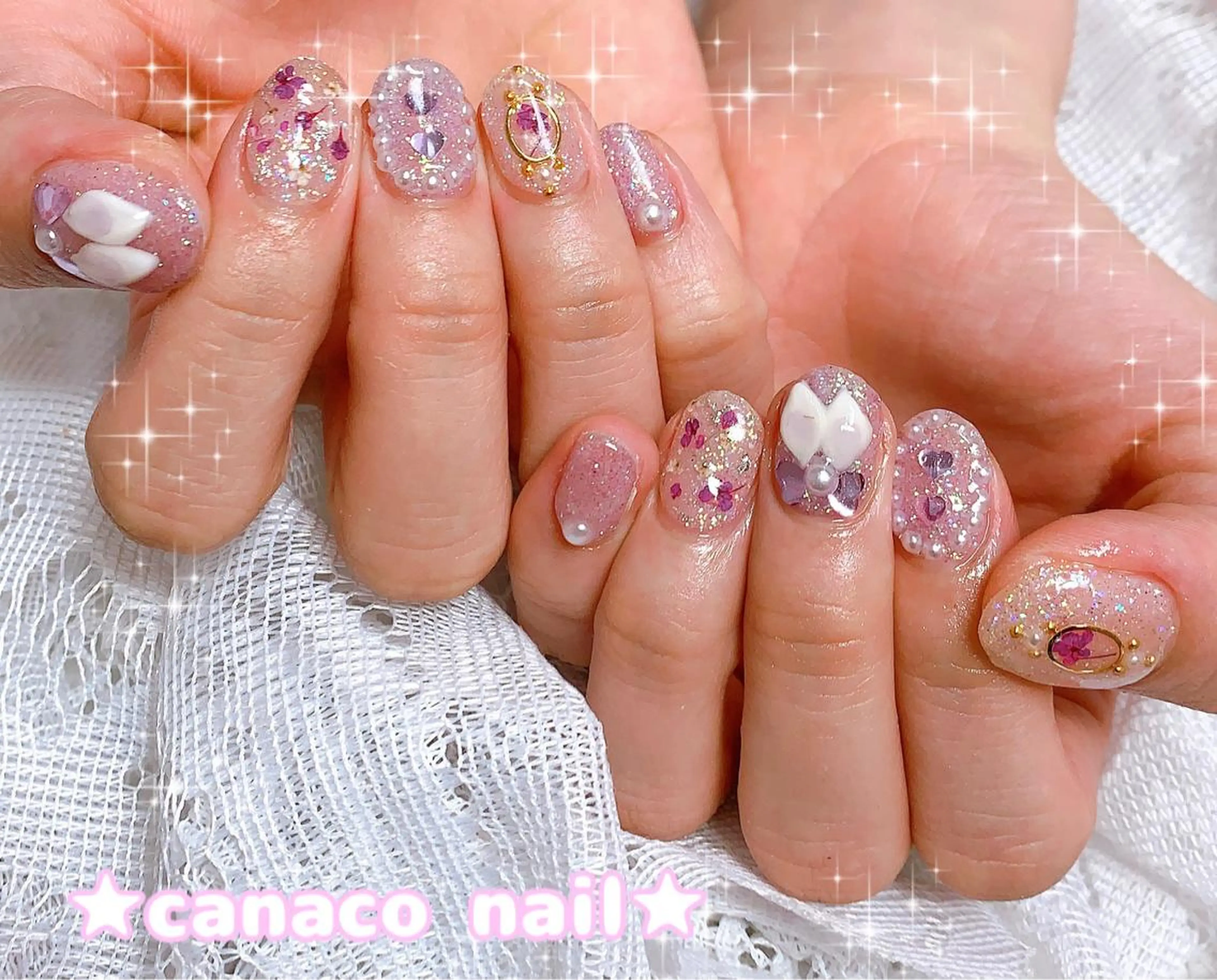 ネイル アートネイル クリアネイル ジェルネイル ガーリー パラジェル ハンドネイル ハンドケア ベテランネイル cnc nailのネイルデザイン