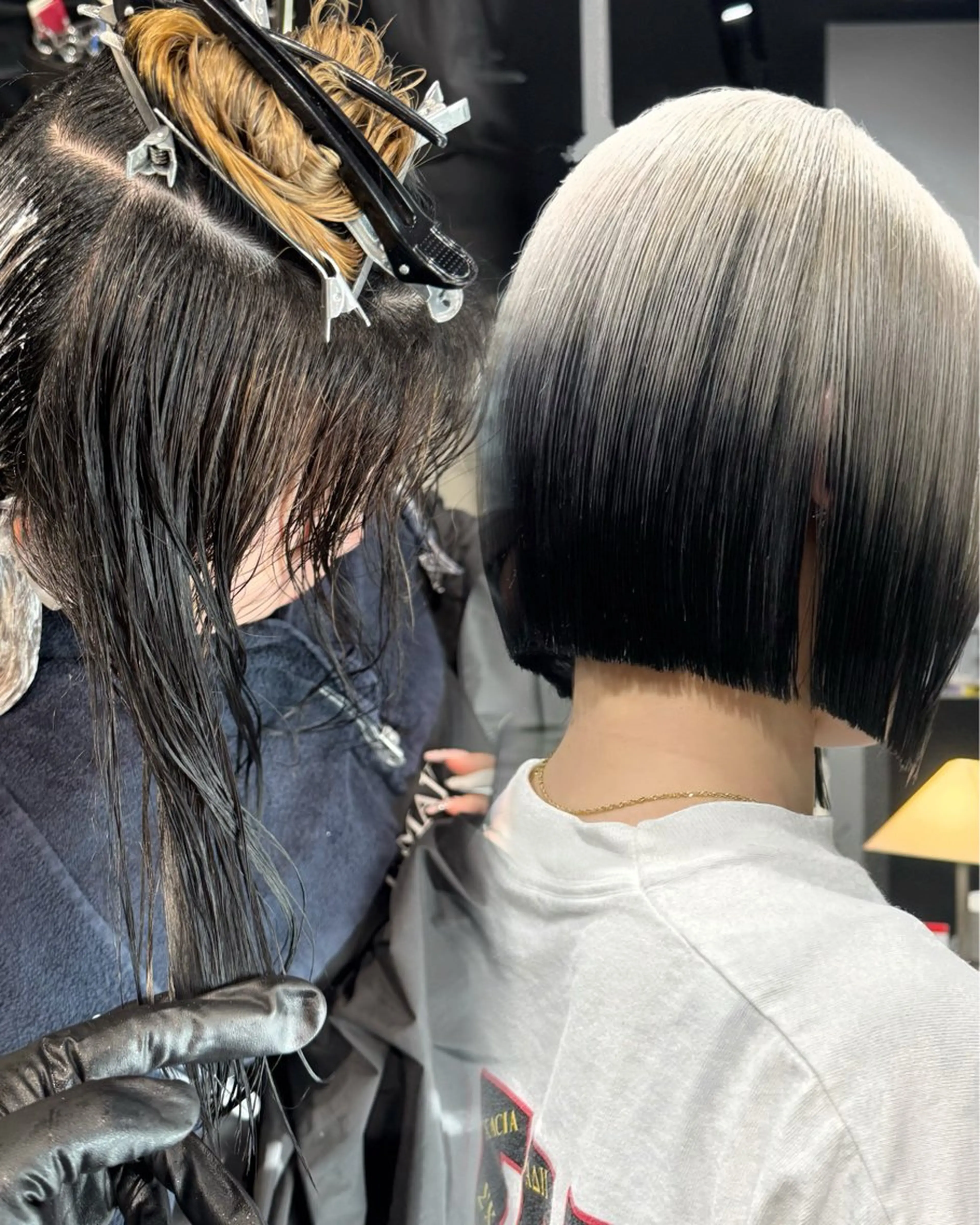 ミディアム アッシュ アッシュグレー 髪質改善 タンバルモリ ヨシンモリ ヘアカラー Bob＆ハイトーン 専門家CHIHIROのヘアスタイル
