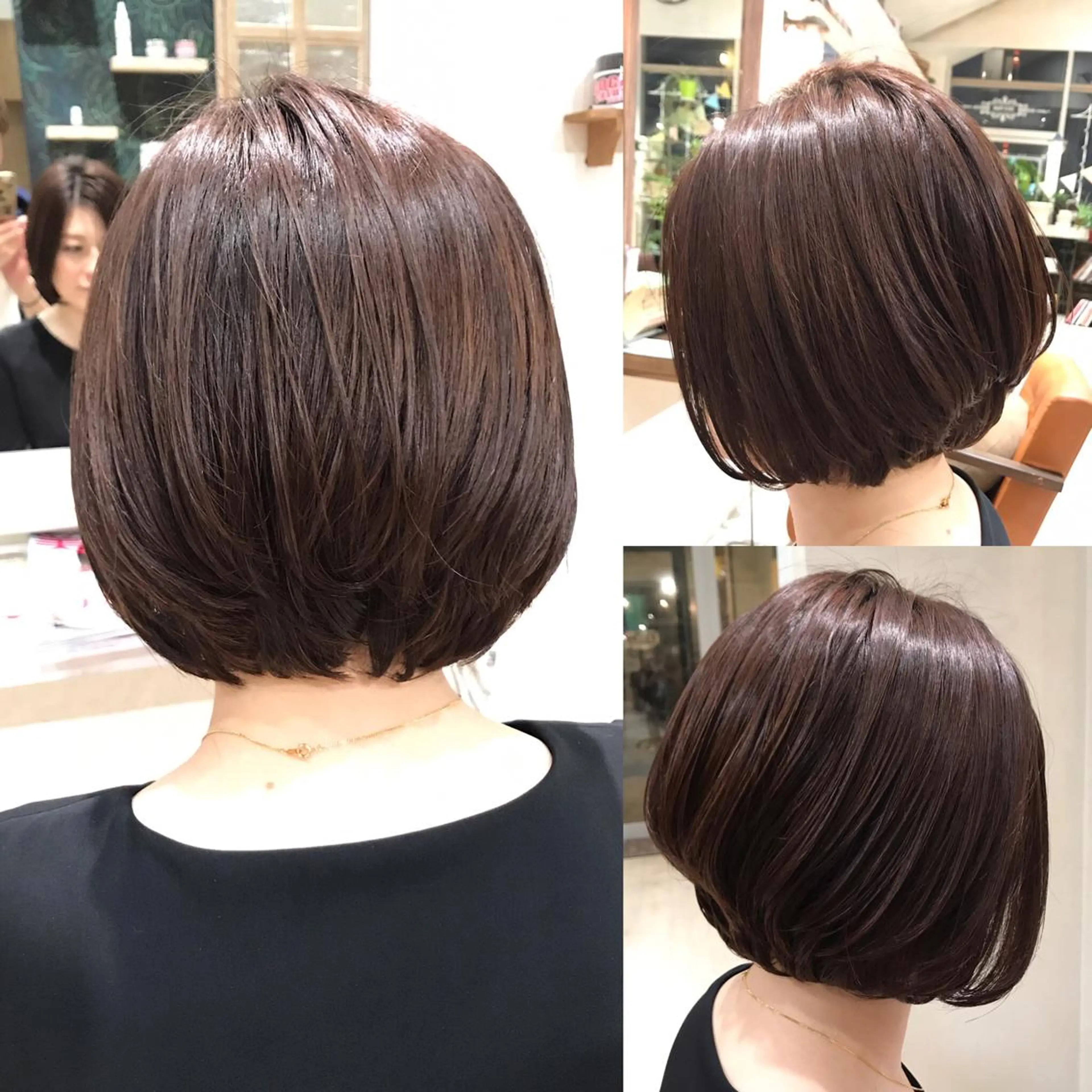 ショート カラー ボブレイヤー ボブ レイヤーカット ミセス メンズ指名多数!! SiLO 田島のヘアスタイル