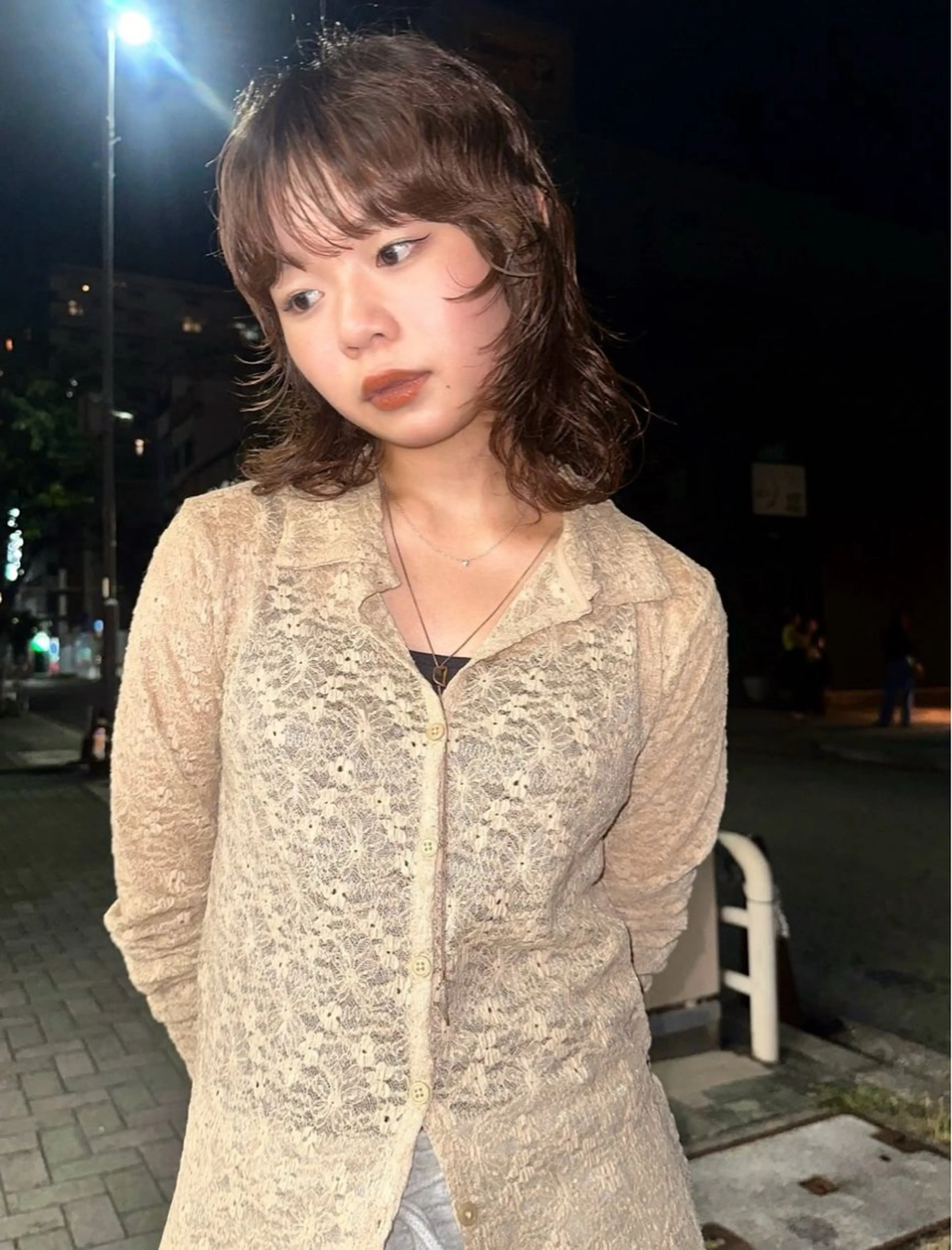 ミディアム カラー ウルフカット カット ヘアカラー パーマ /レイヤー 榛地渉馬 /矢場町のヘアスタイル