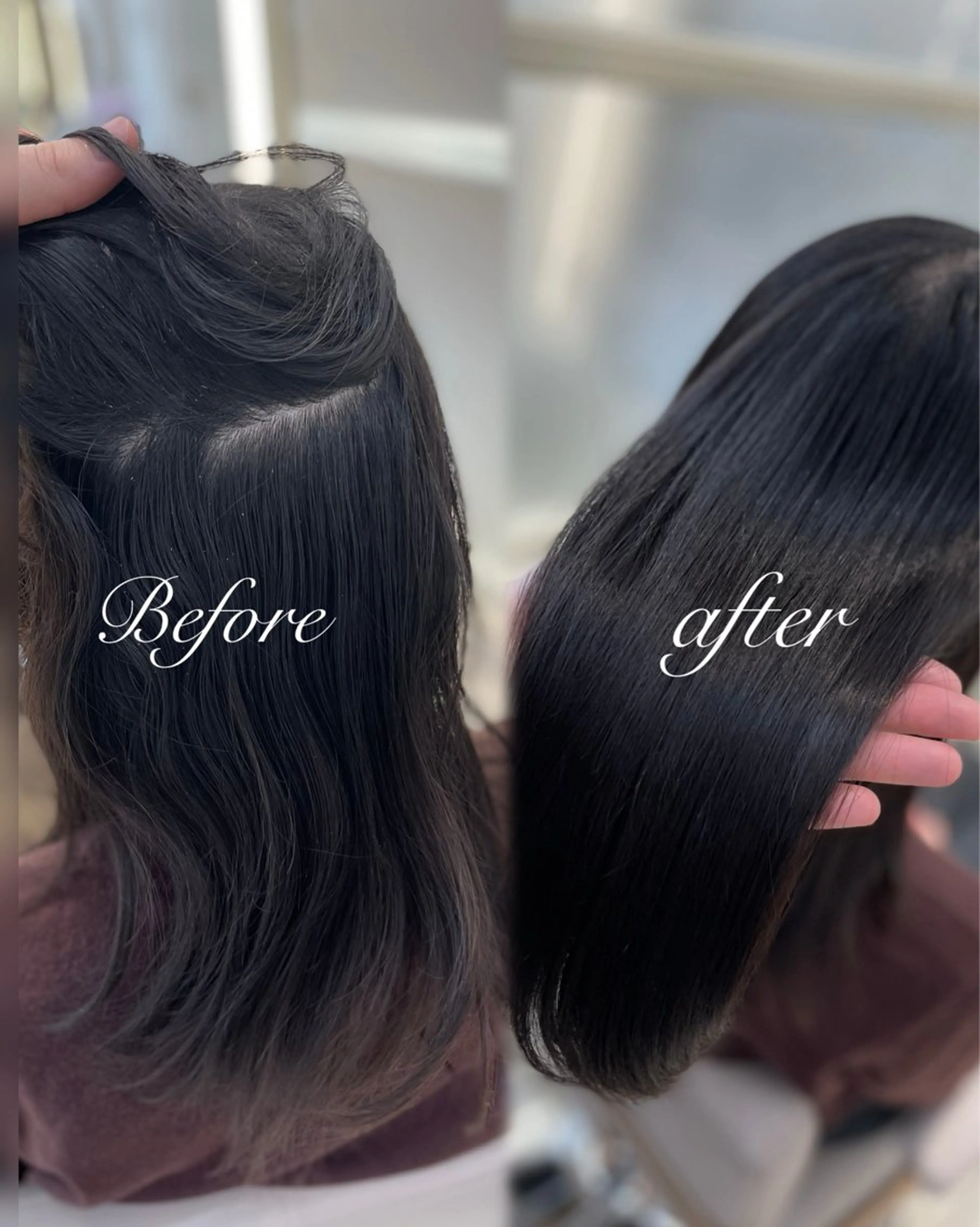 セミロング 縮毛矯正 𝐑𝐞𝐨/透明感 𝐜𝐨𝐥𝐨𝐫のヘアスタイル