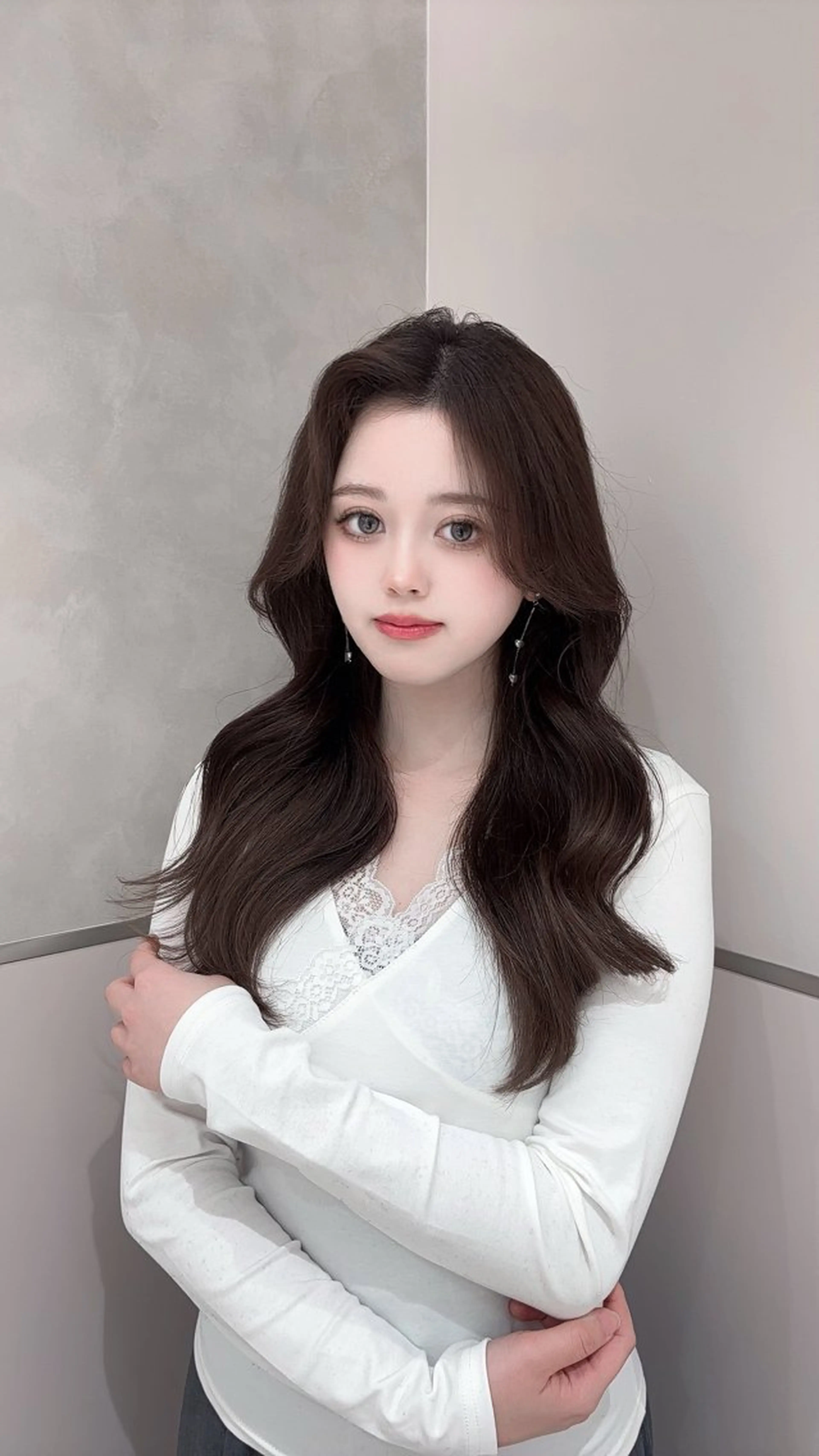 ロング レイヤーカット/艶 カラー/直井優花のヘアスタイル