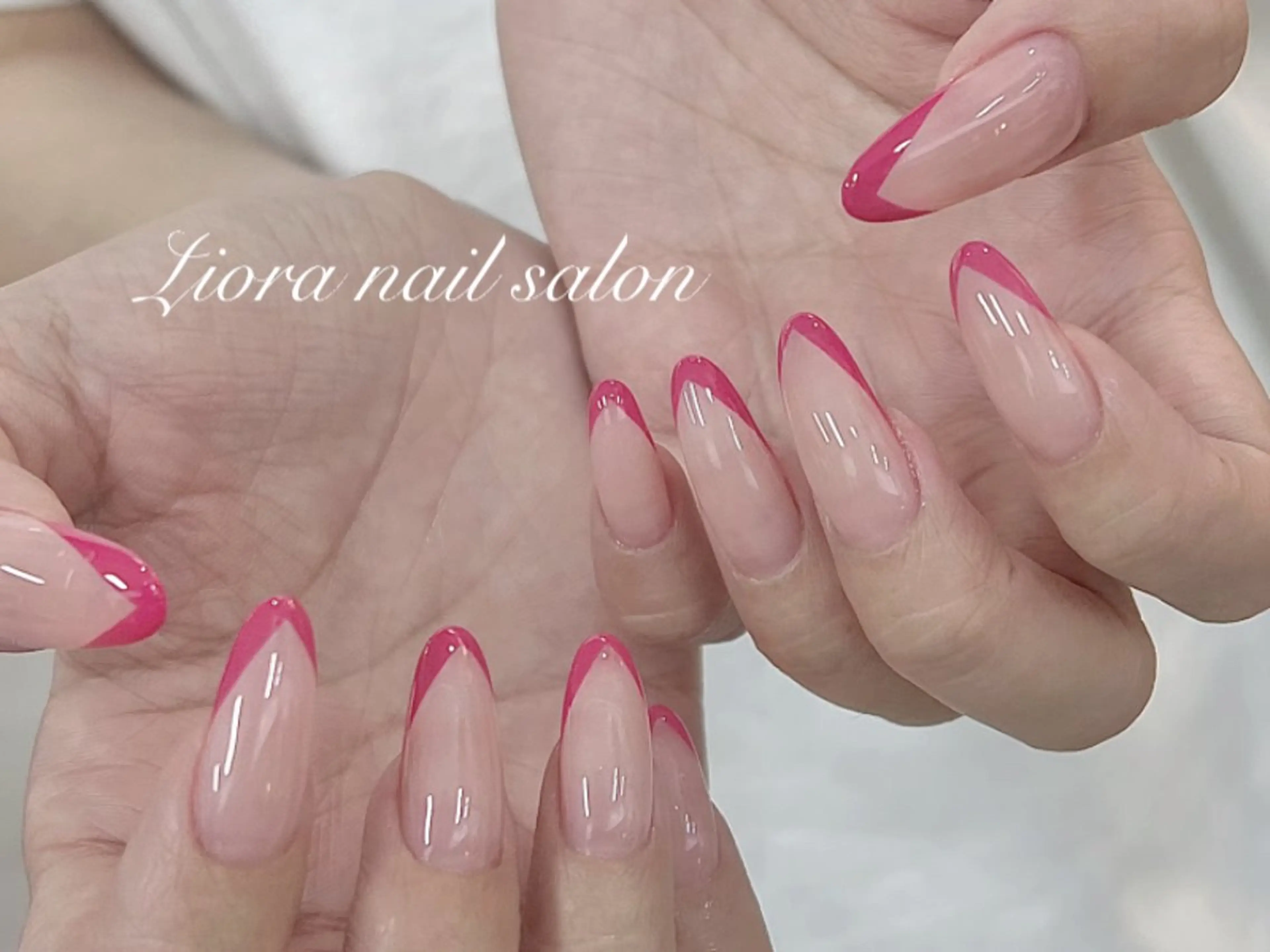 ネイル フレンチネイル ジェルネイル ガーリー グラデーション キラキラネイル ハンドネイル Liora nail スカルプ専門店のネイルデザイン