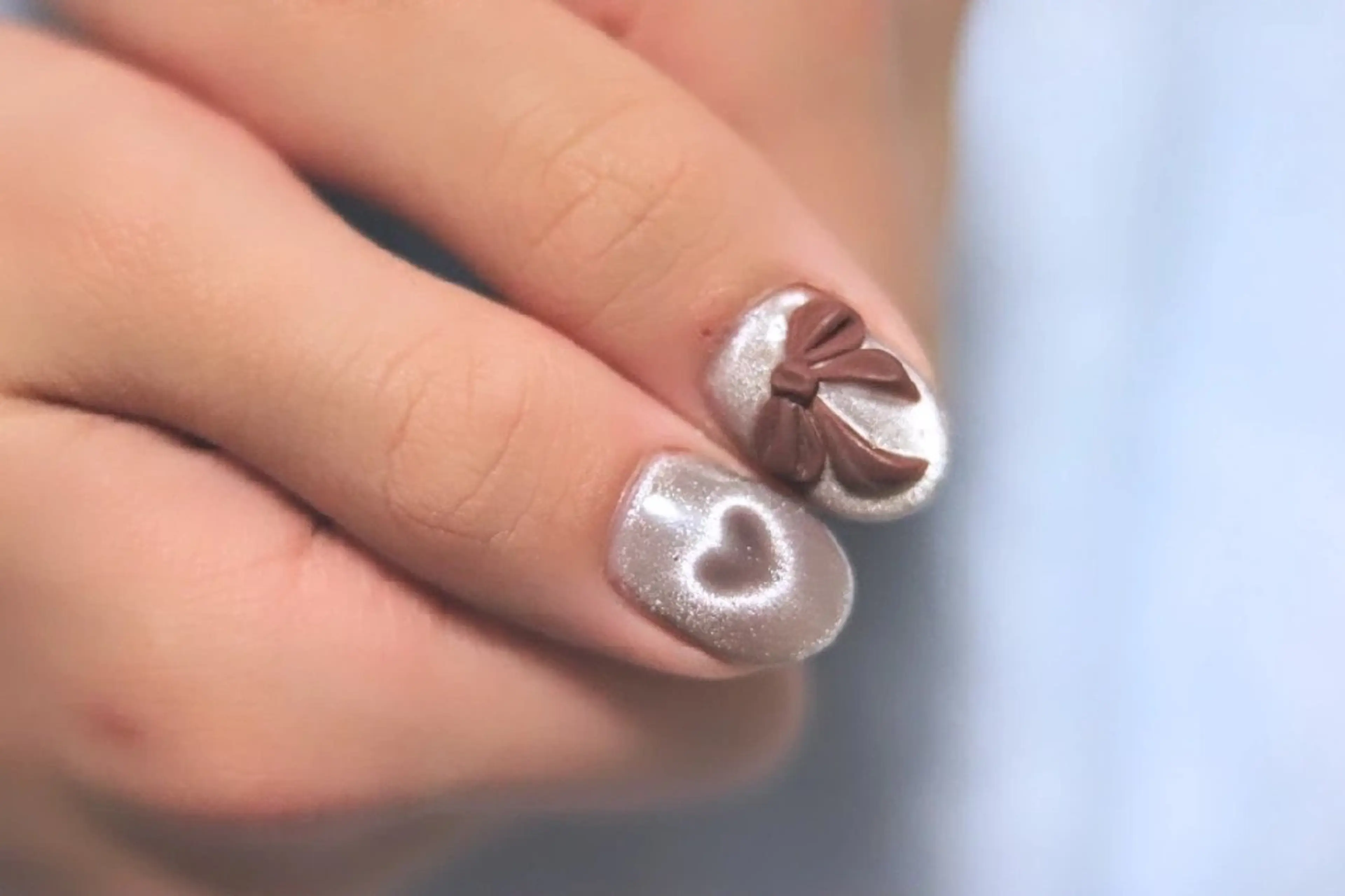 ネイル ワンカラーネイル リボン Nail Atelier B.のネイルデザイン