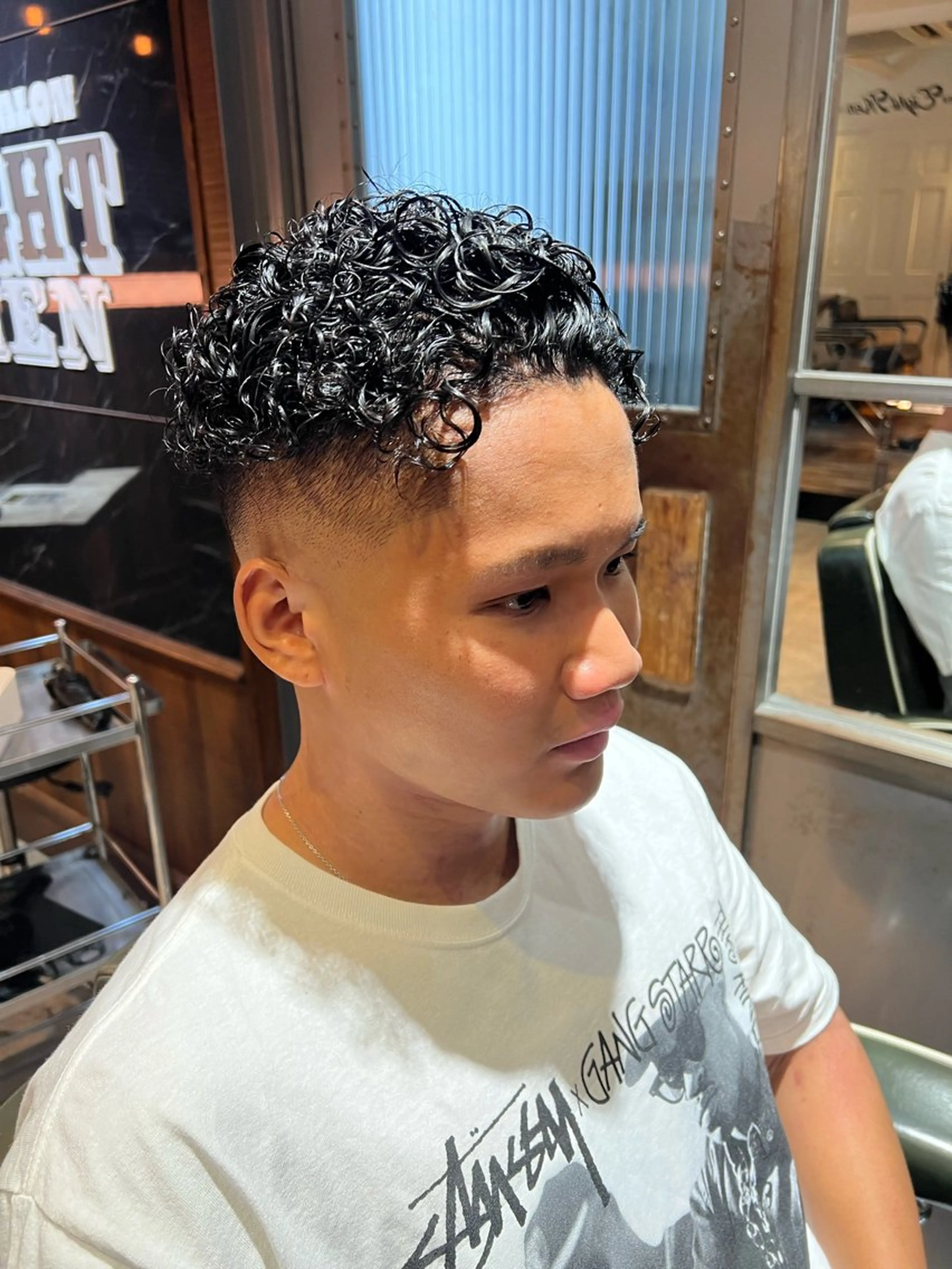 ショート パーマ カット パーマ トリートメント BINGO HAIR WORKS 【ビンゴヘアワークス】所属・🎱メンズフェード 特化HYOGA🎱のヘアスタイル