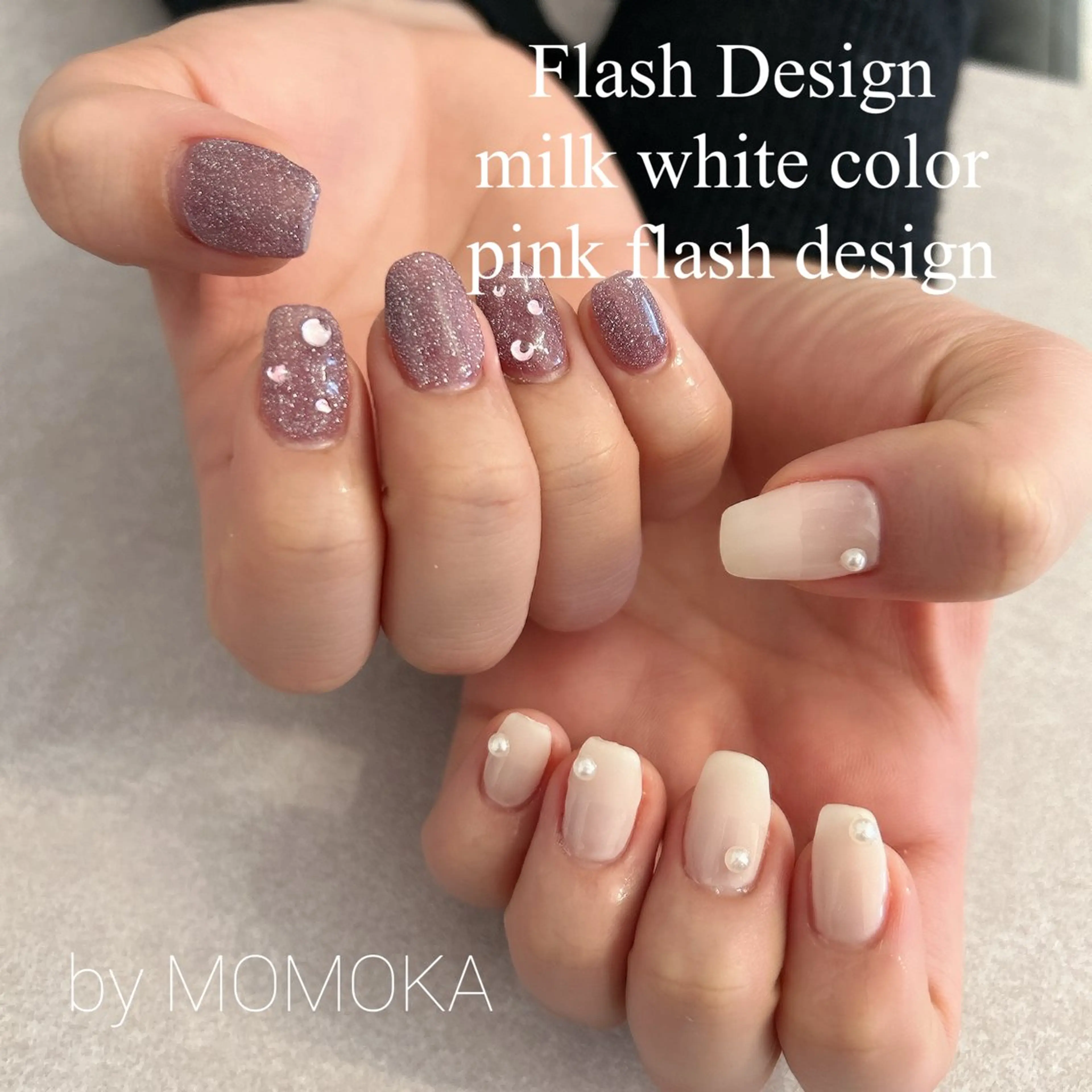 ネイル フラッシュネイル ハンドネイル Momo nailsalonのネイルデザイン