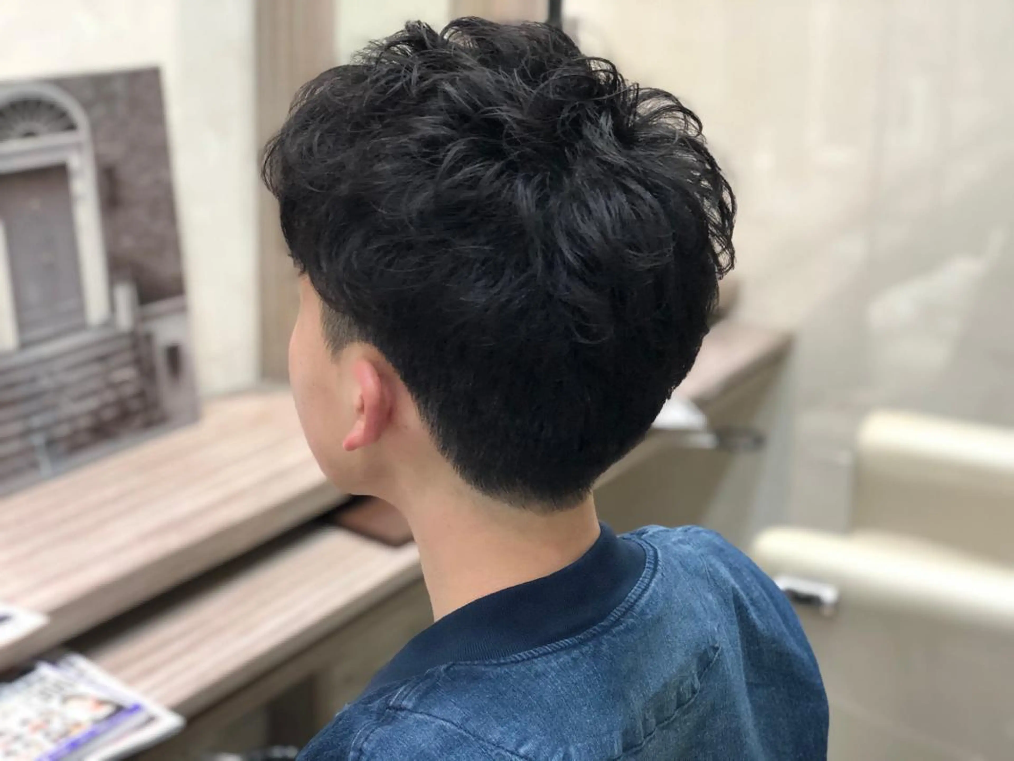 🟦メンズカット＋ダメージレスパーマ　🔷2️⃣4️⃣歳以下限定メニューの写真