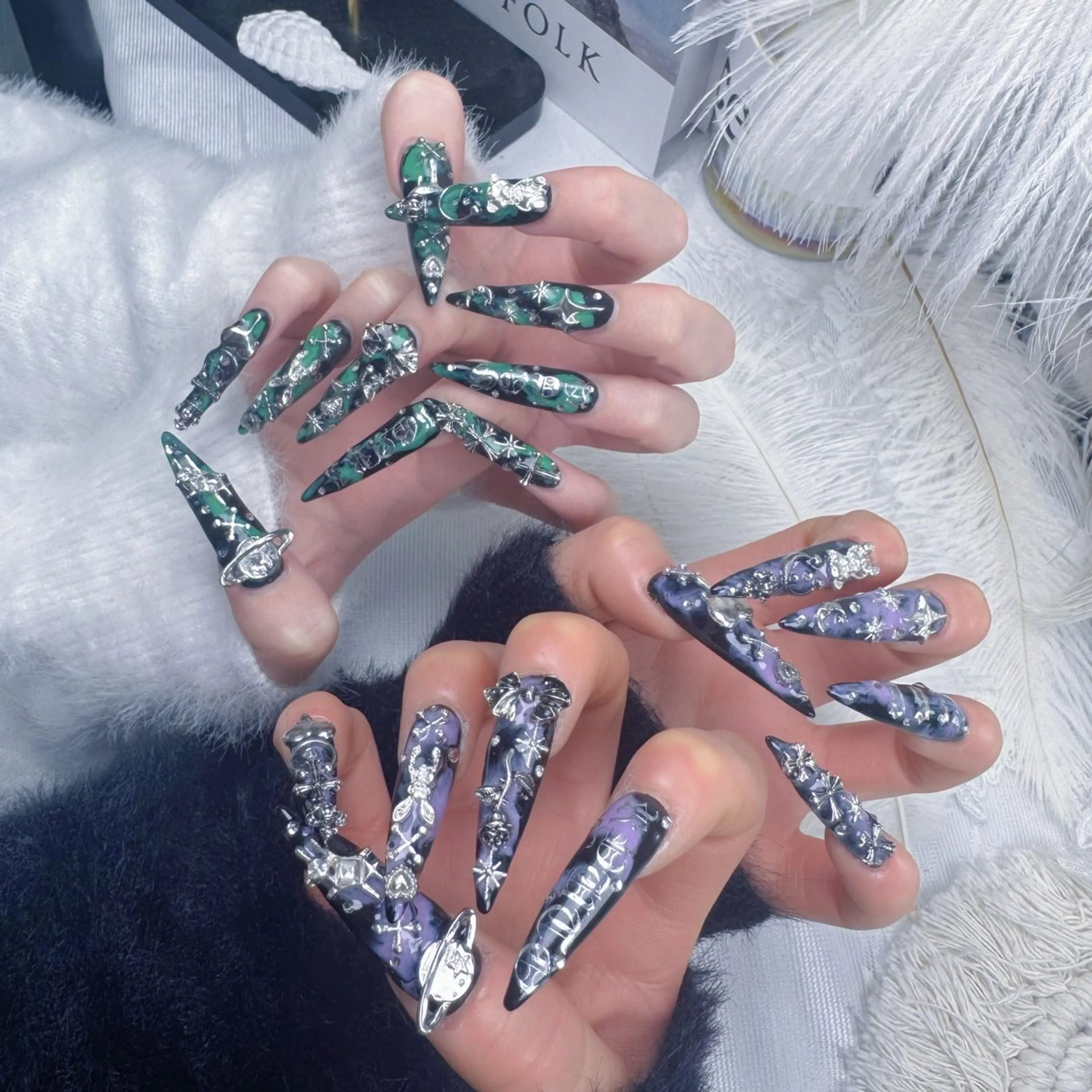 ネイル クリアネイル ハート キラキラネイル 韓国ネイル マグネットネイル ハンドネイル princess スカルプ専門店のネイルデザイン