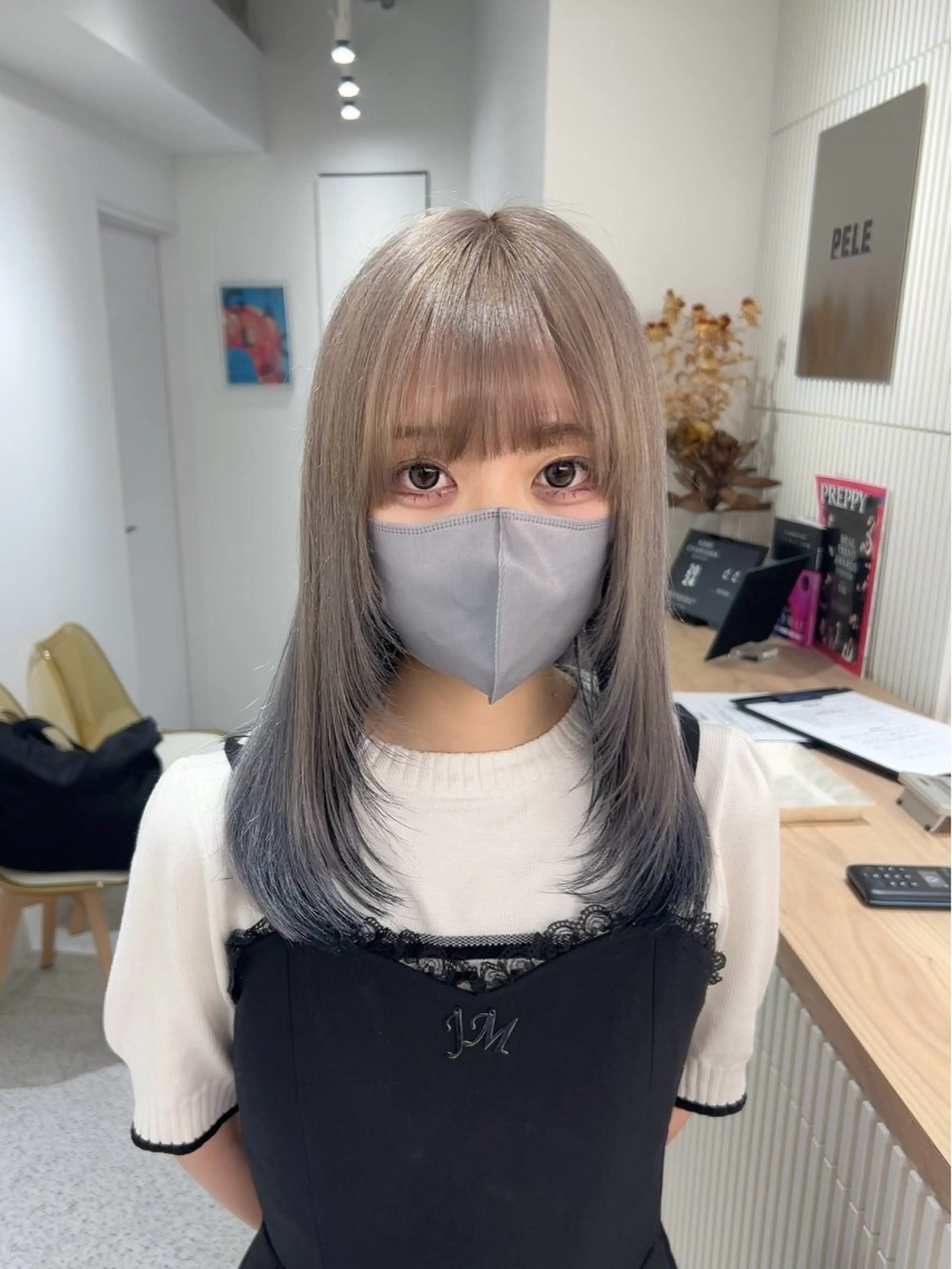 セミロング カラー カットモデル様無料 💎saaya💎のヘアスタイル