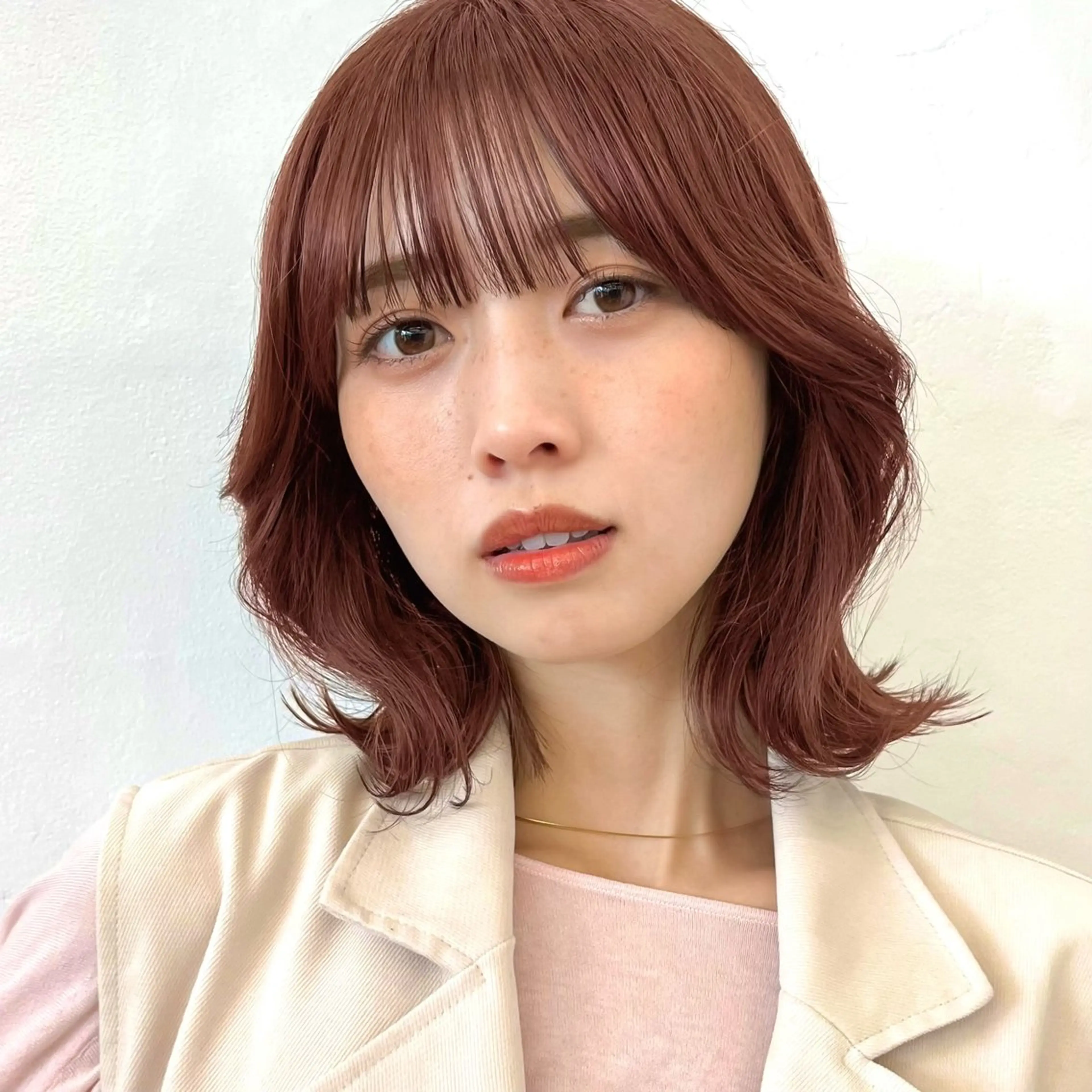 ミディアム カラー 暖色/艶髪/ボブ/ ショート/Ayaのヘアスタイル