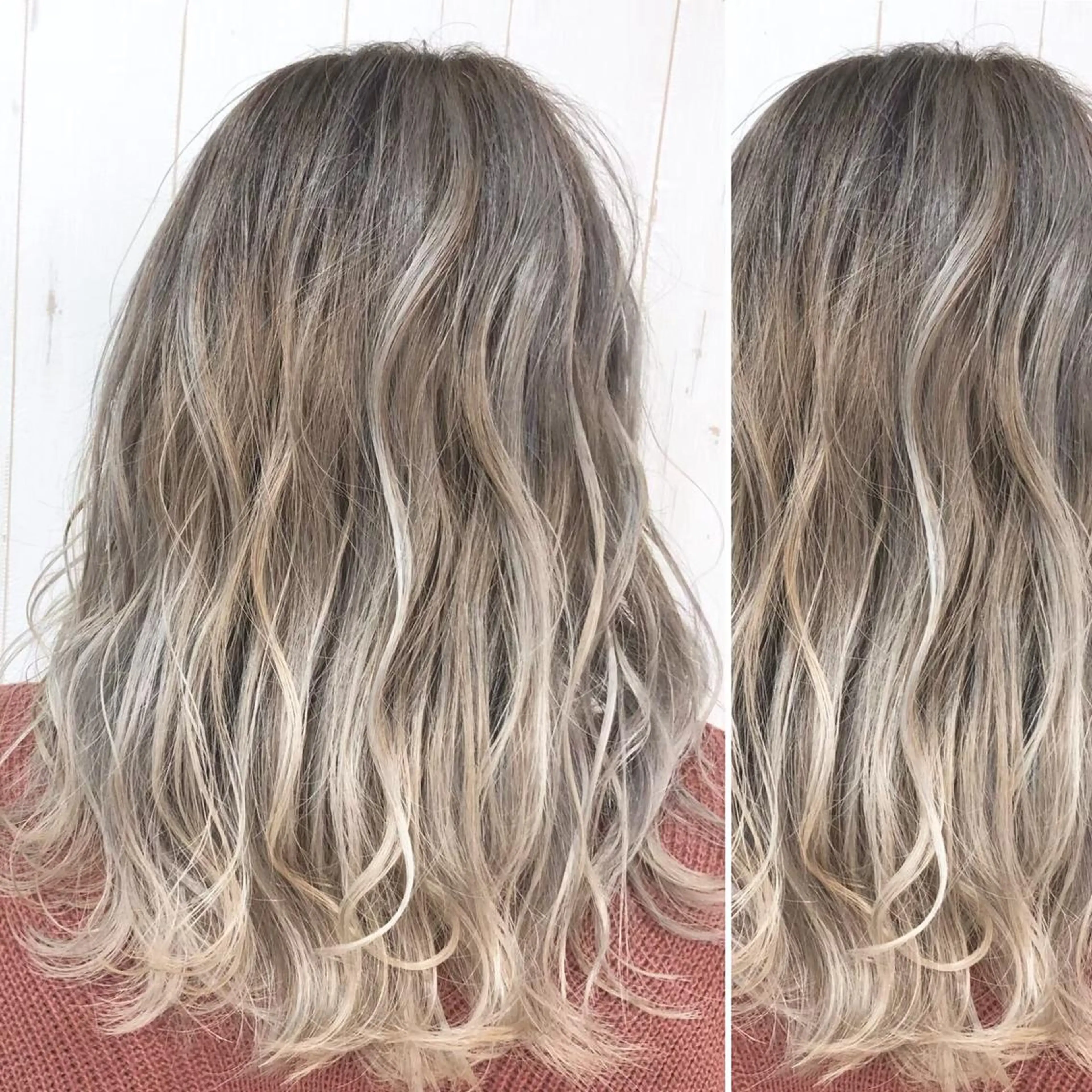 ロング カラー JuNブリーチに 縮毛矯正するプロのヘアスタイル