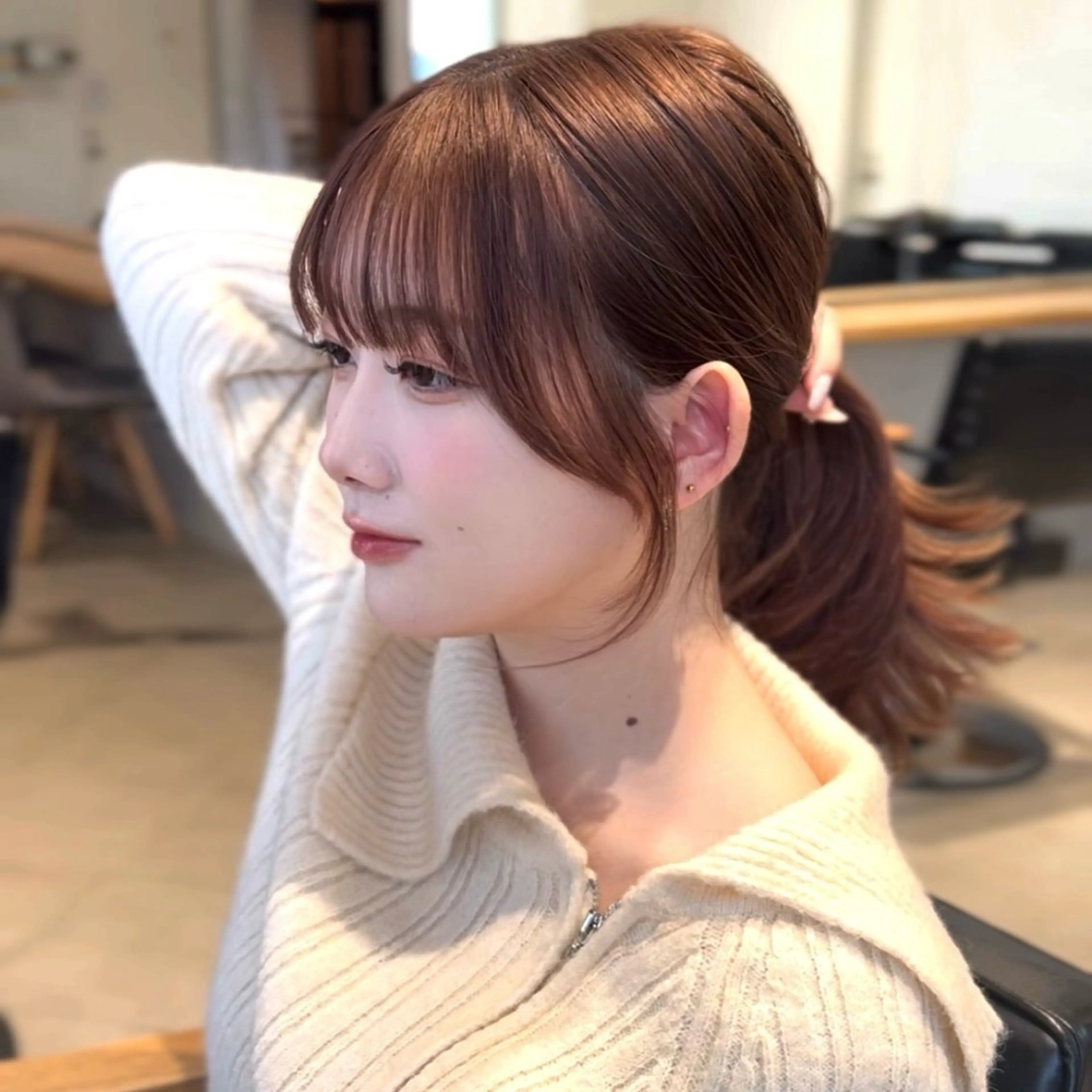 セミロング カラー 髪質改善/韓国ヘア 顔まわり特化yutoのヘアスタイル