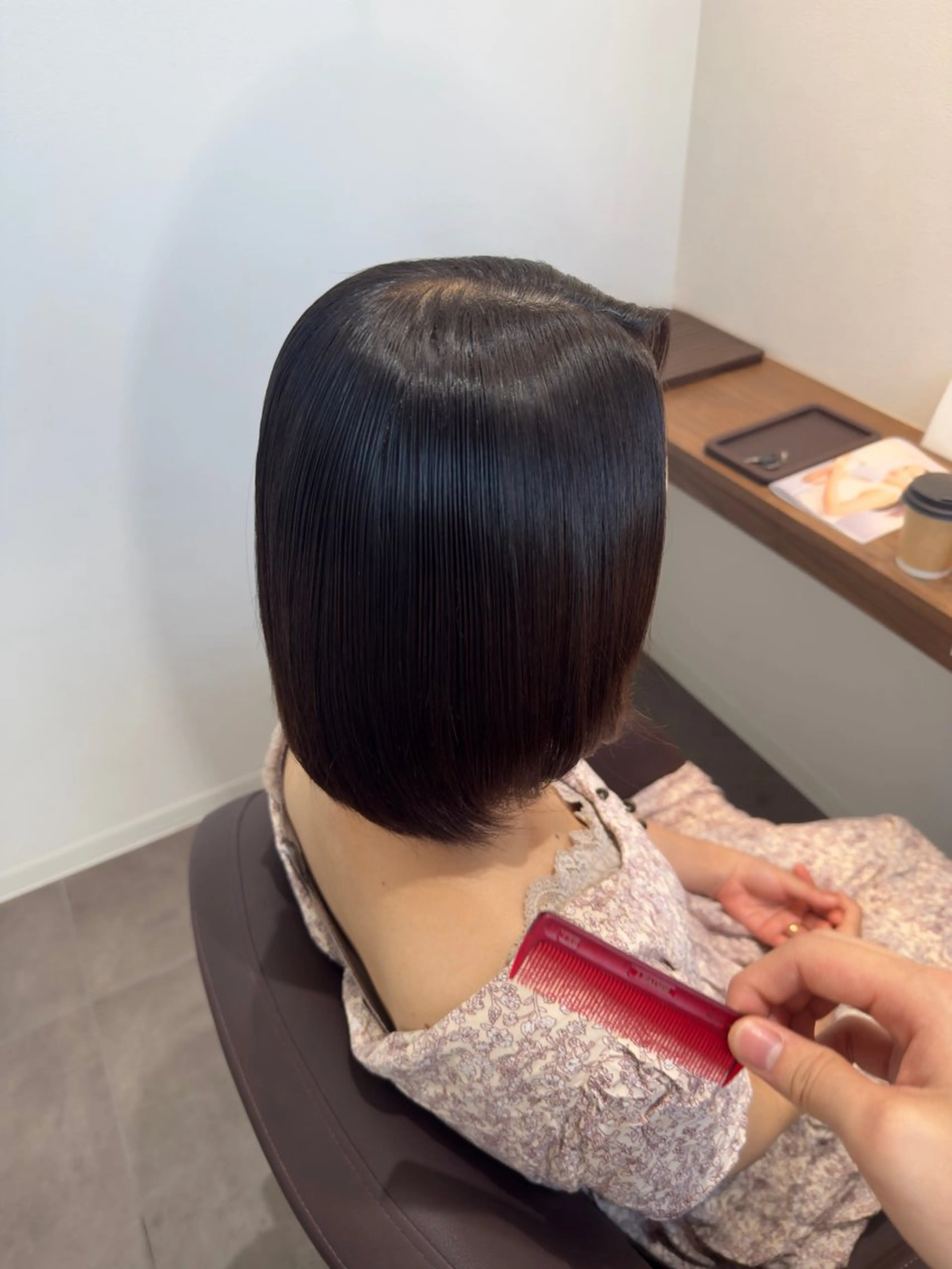 ミディアム 縮毛矯正 トリートメント ece.sie 💎ゆら💎のヘアスタイル