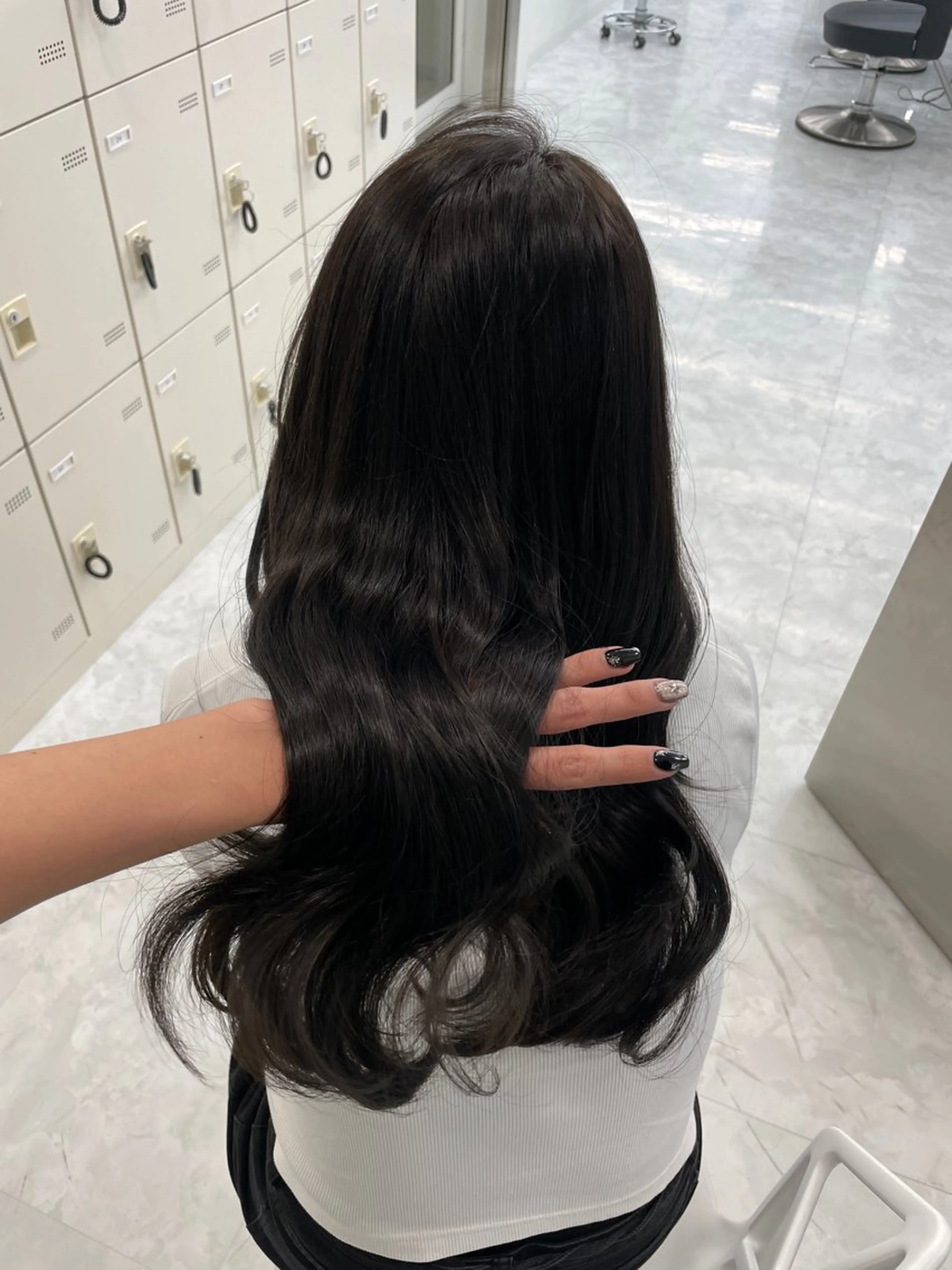 セミロング カット ヘアカラー MOE 福岡韓国ヘア✧︎のヘアスタイル