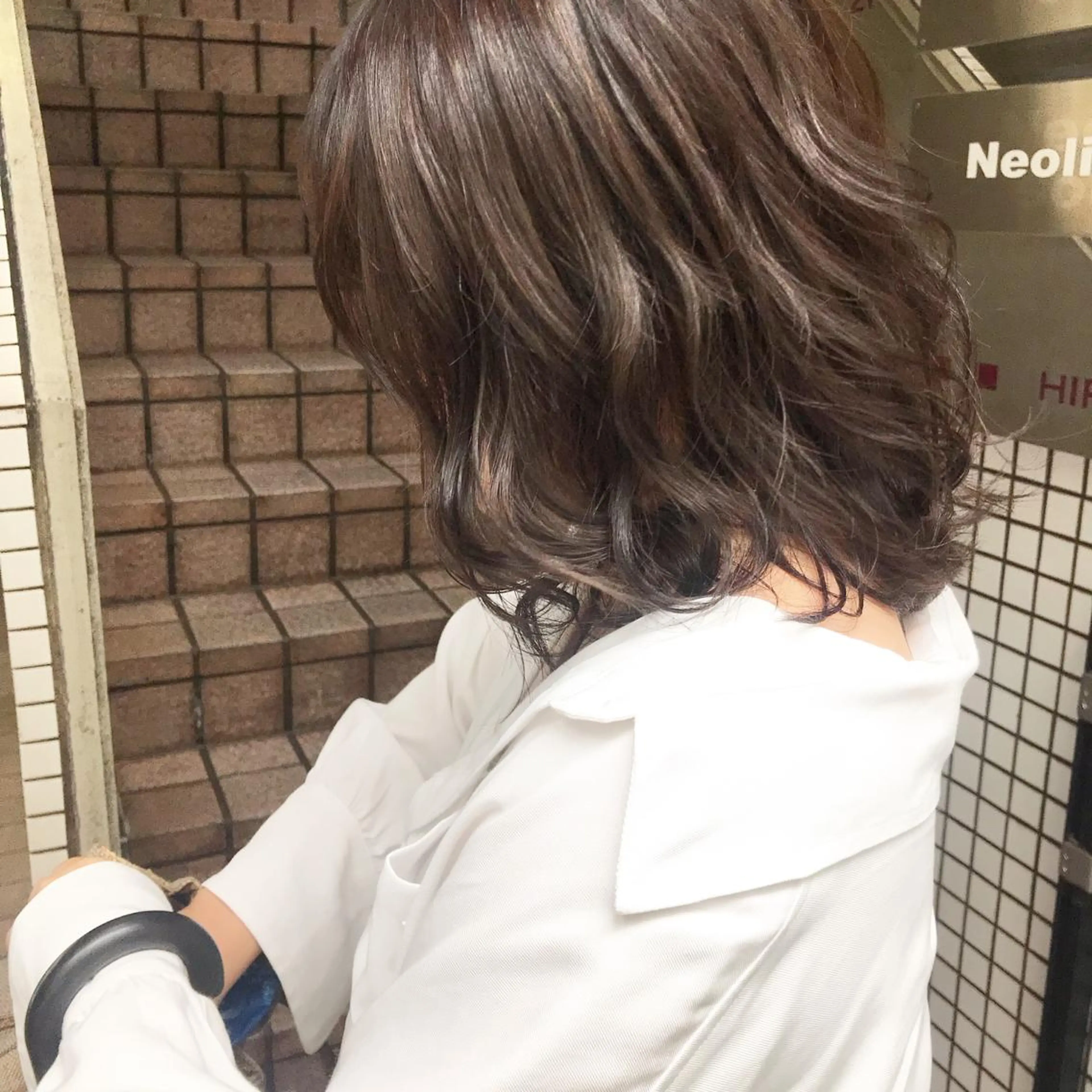 セミロング カラー アッシュ 透明感カラー 🫧透明感カラー/ ボブ/小笠原汐海🪽のヘアスタイル