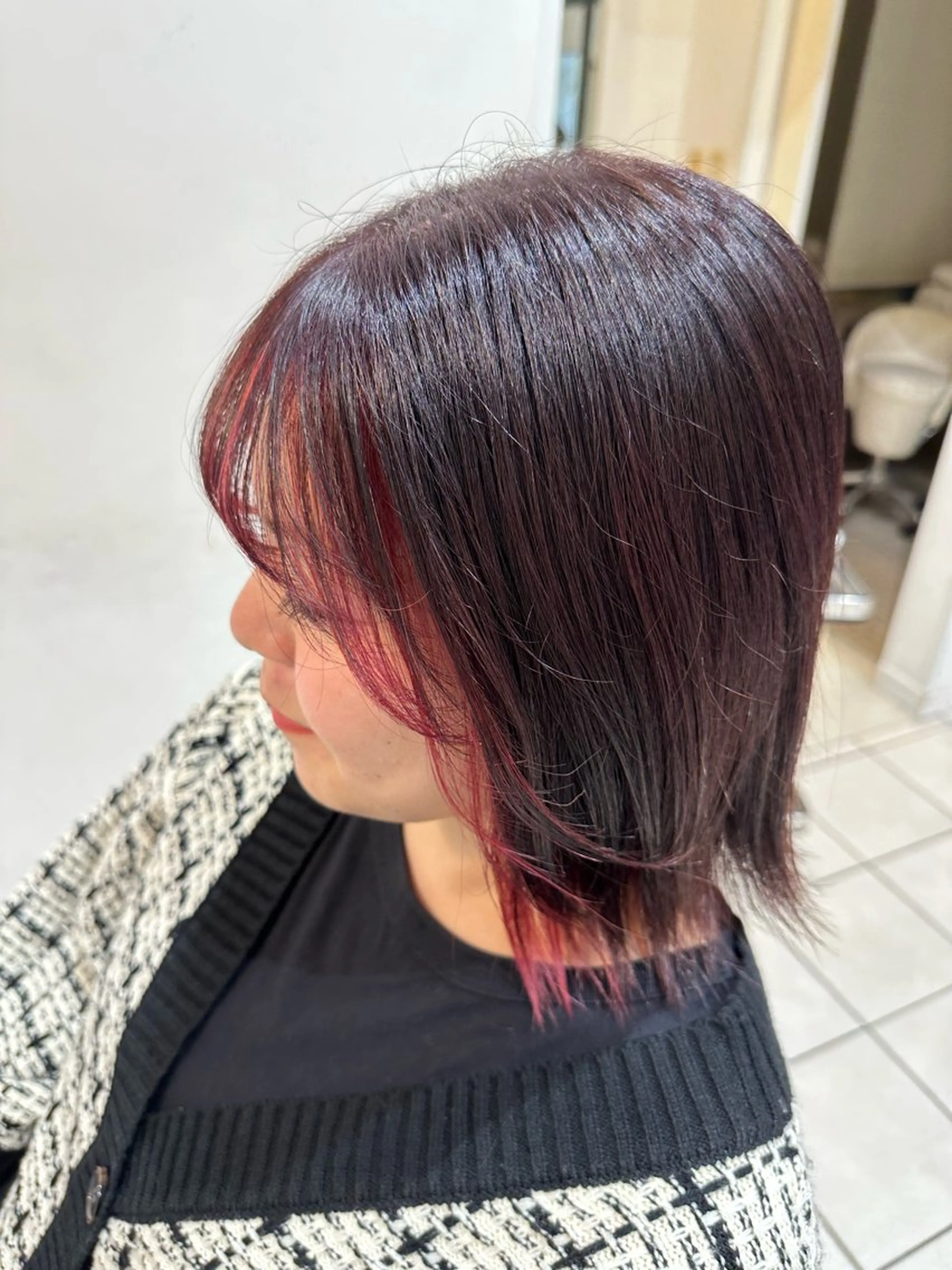 カラー ピンクカラー ヘアカラー トリートメント 安藤 太一のヘアスタイル