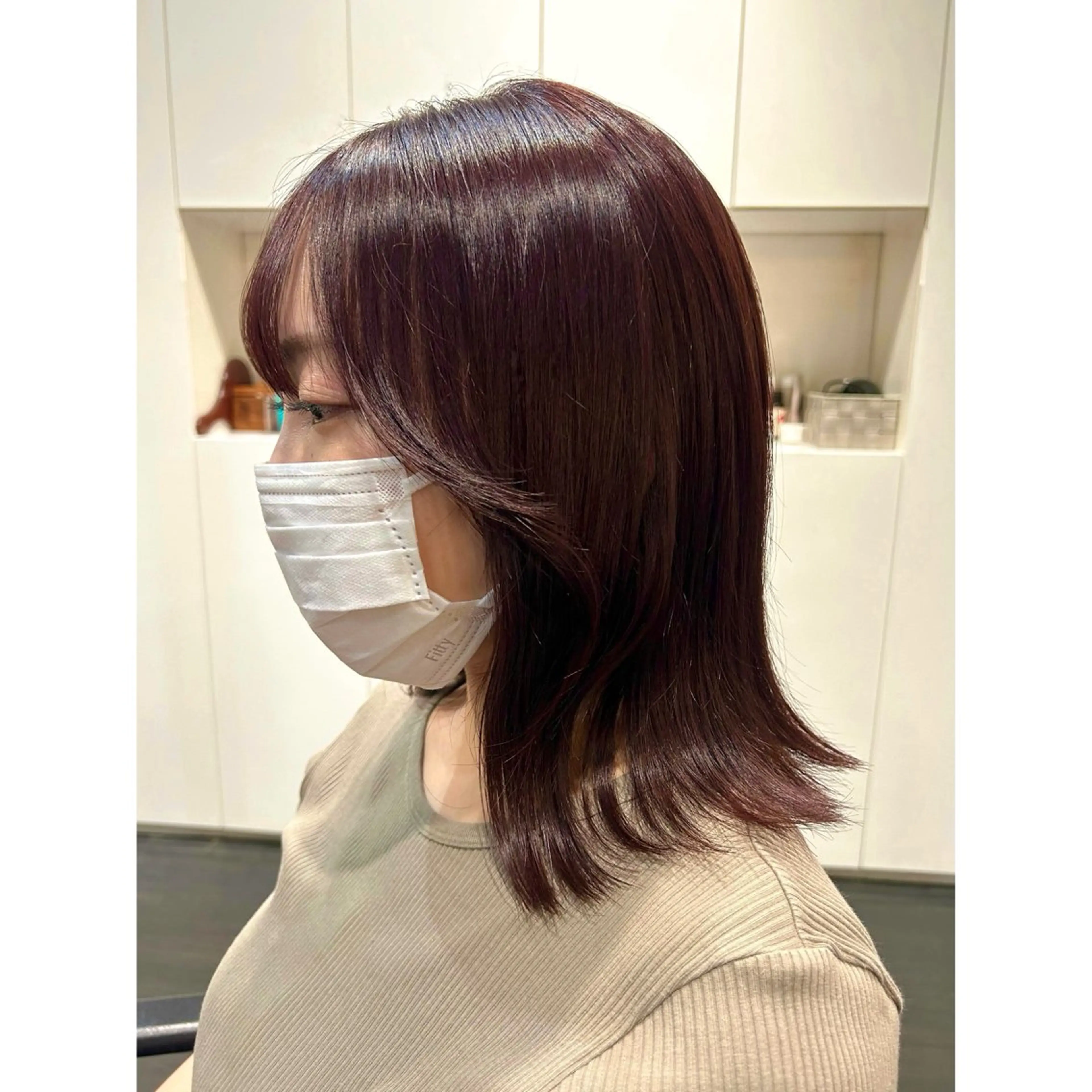 ミディアム カラー ブリーチ ダブルカラー ラベンダーカラー ブリーチなしカラー ピンクカラー ヘアカラー トリートメント ◎かしま◎暖色ｶﾗｰ /ﾒﾝｽﾞﾊﾟｰﾏのヘアスタイル