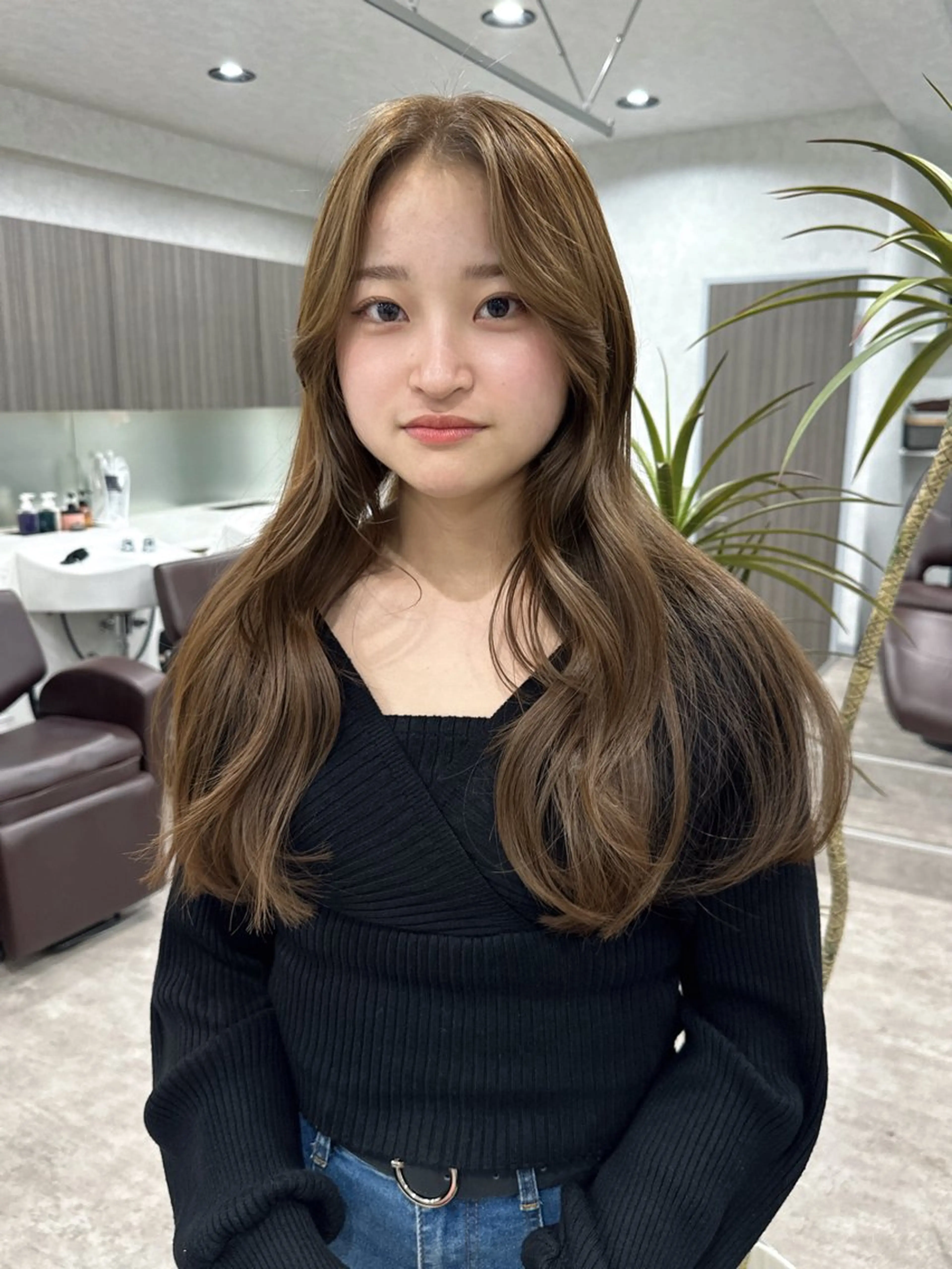 ロング カラー カット ヘアカラー トリートメント 韓国レイヤーカット/ 艶カラー/ noaのヘアスタイル