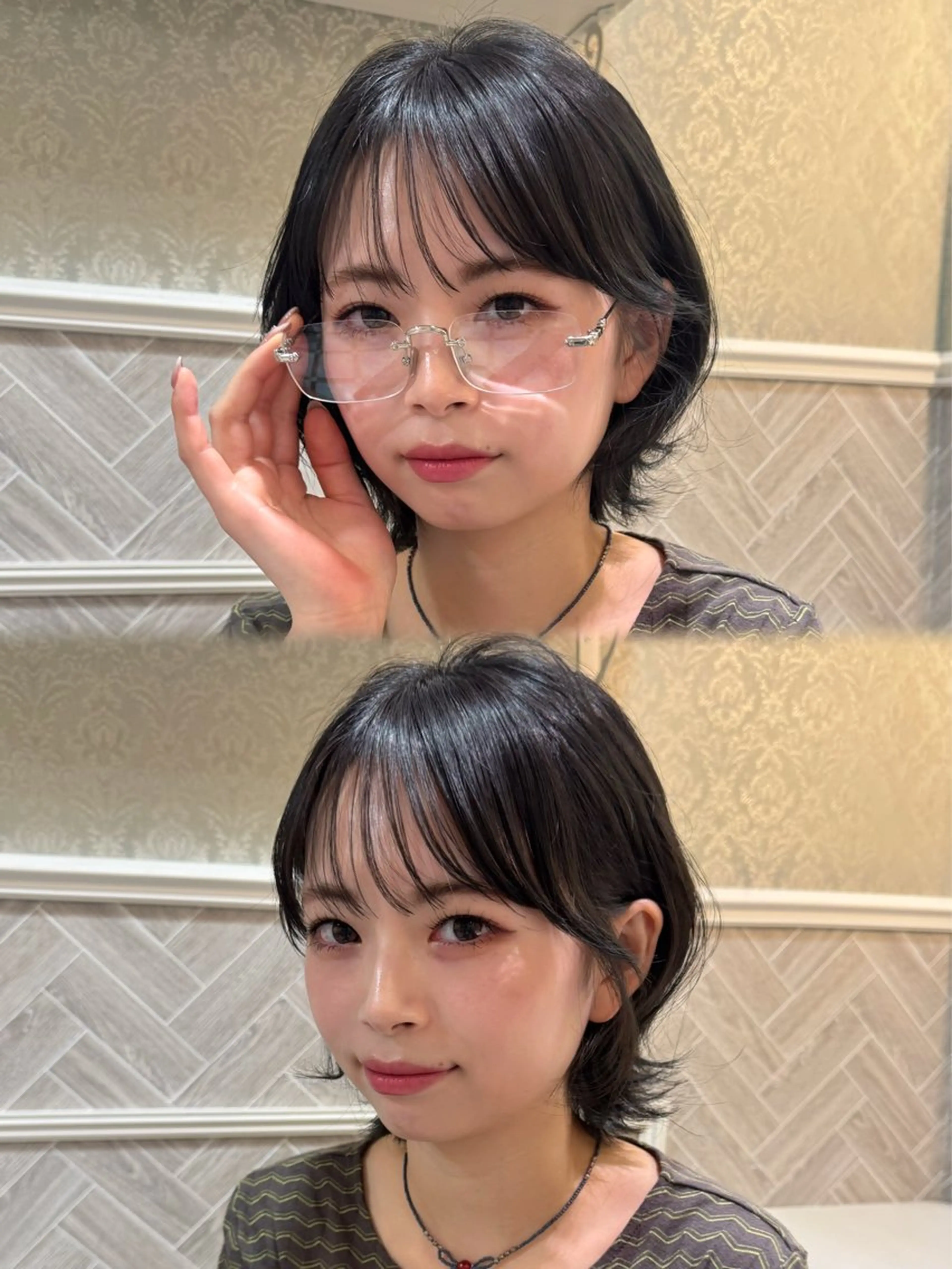 ショート カット ヘアカラー トリートメント ボブ/透明感カラー /艶髪/しなる🌷のヘアスタイル