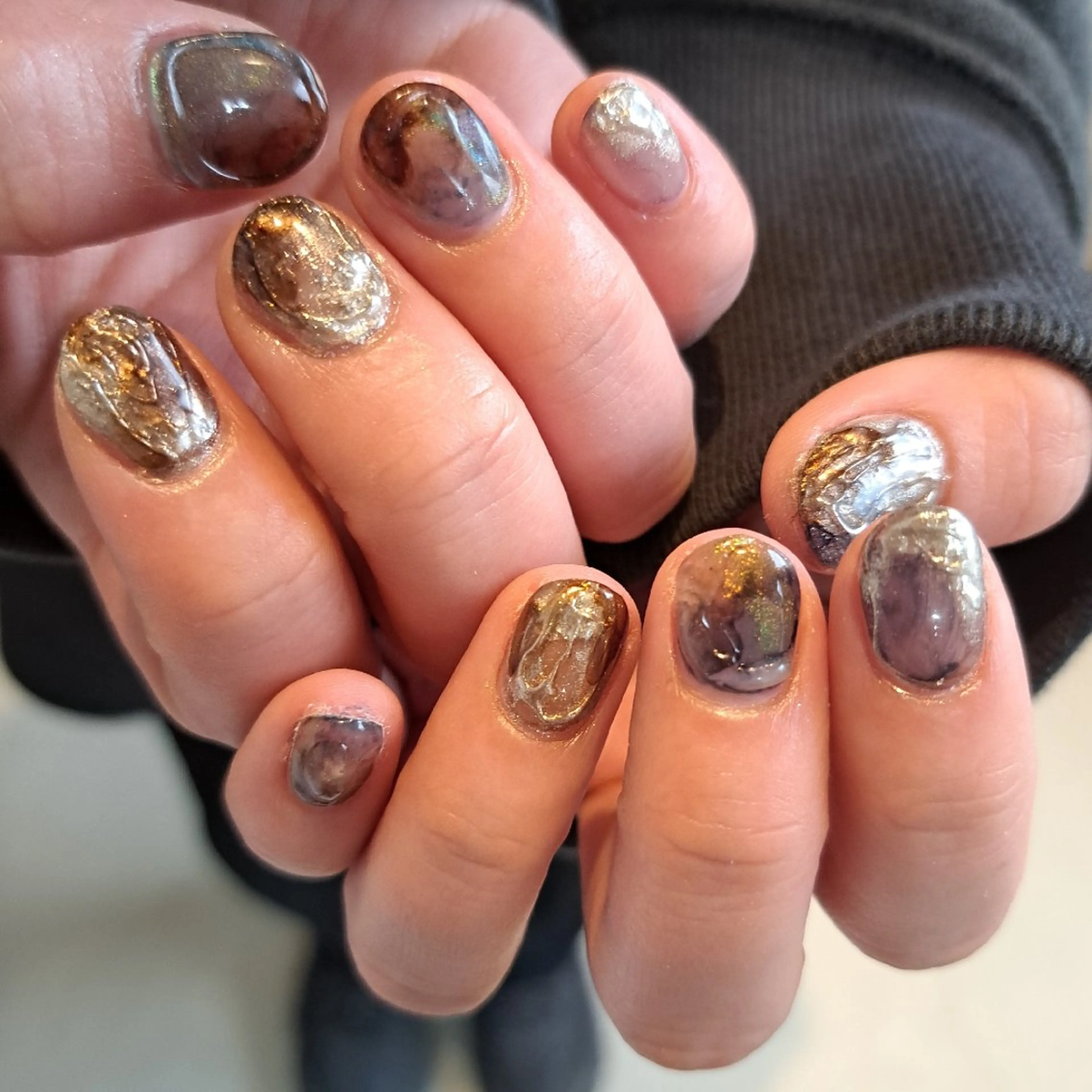 ネイル アートネイル マグネットネイル ミラーネイル 持ち込み ニュアンスネイル Nail mood デザイン持ち込みokのネイルデザイン