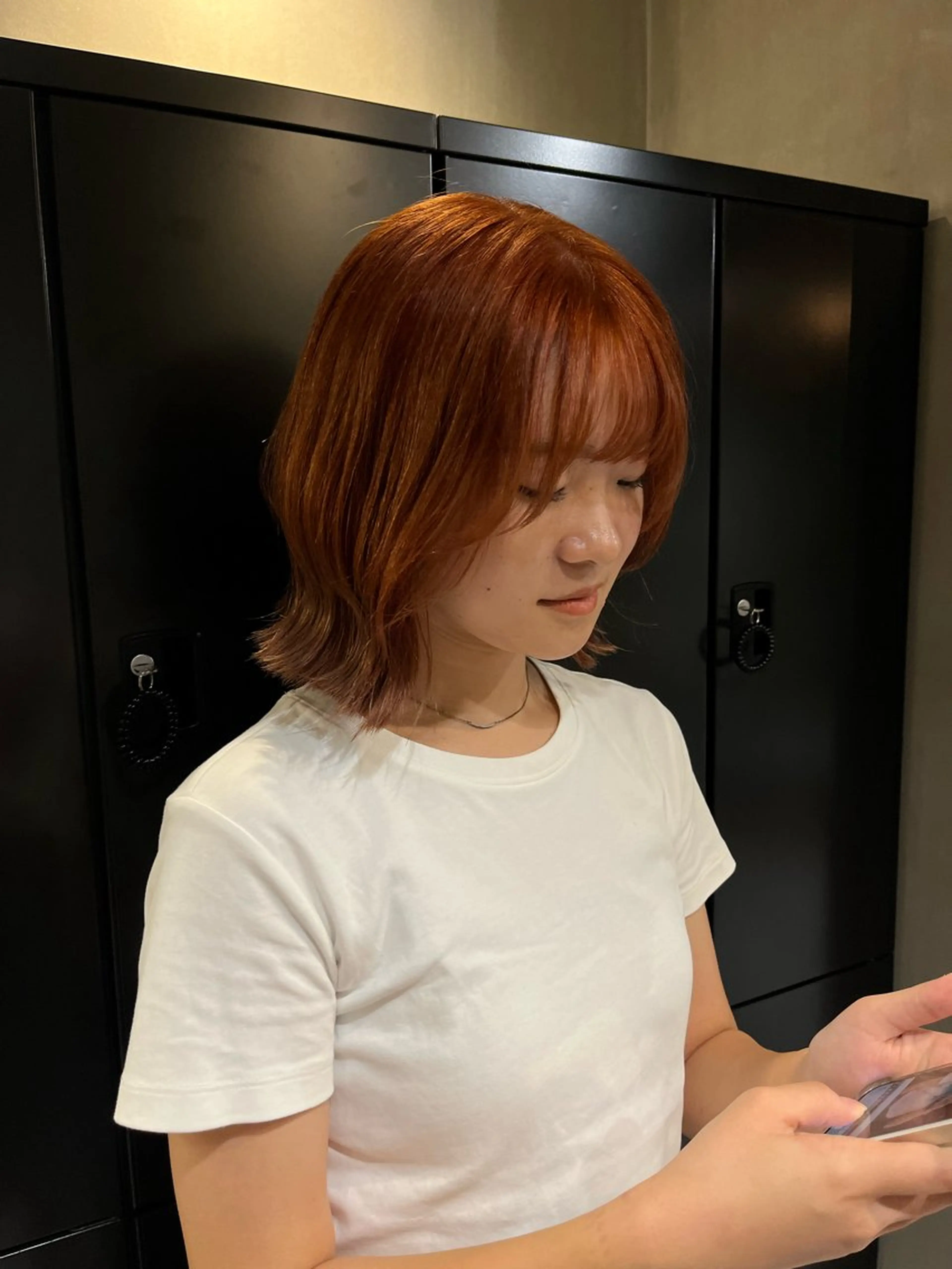 ミディアム カラー 透明感カラー ヘアカラー 岡田 渚のヘアスタイル