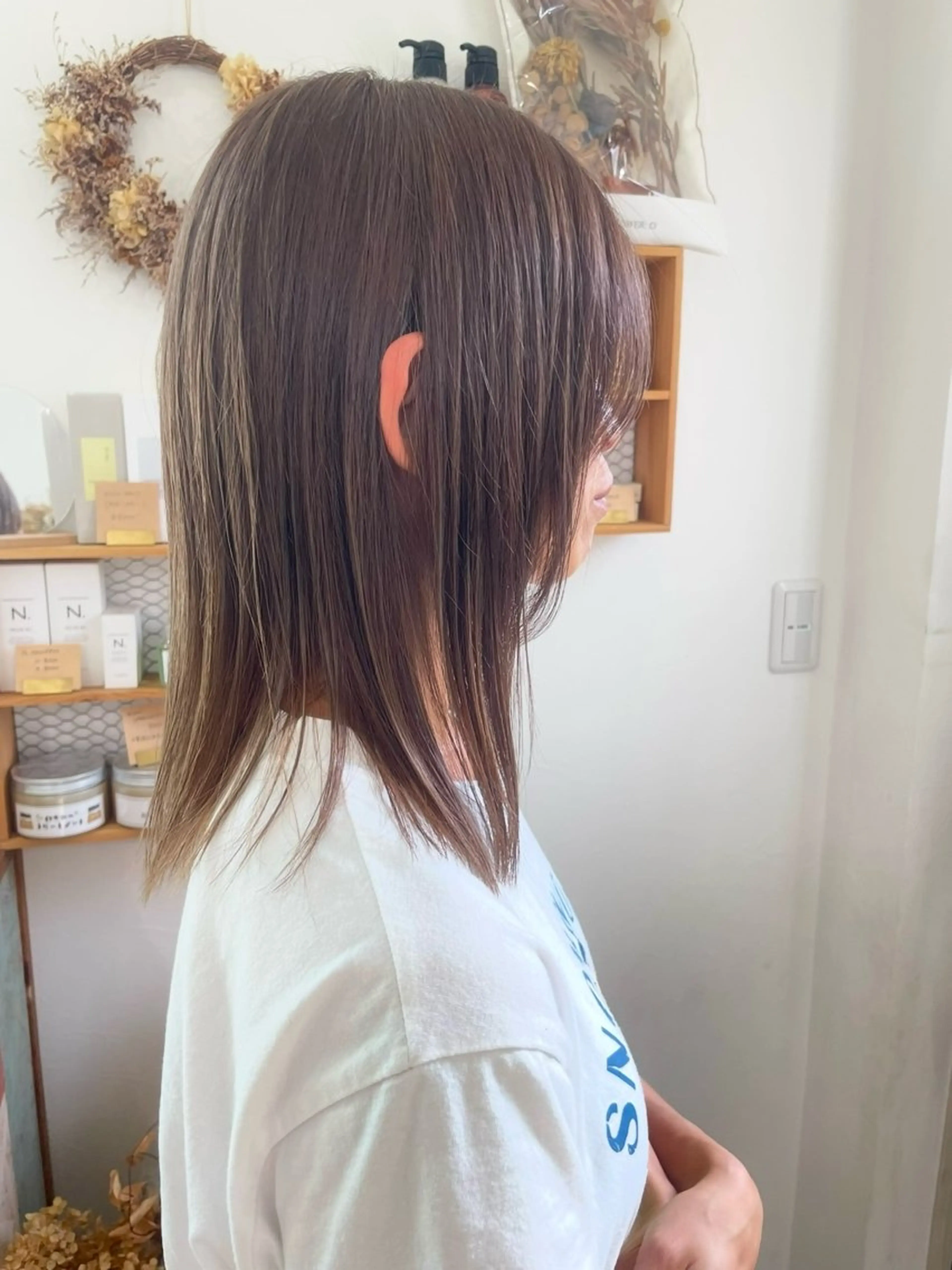 ミディアム カラー ブリーチ ブラウンカラー ミルクティーブラウン milk所属・キノシタ マユのヘアスタイル