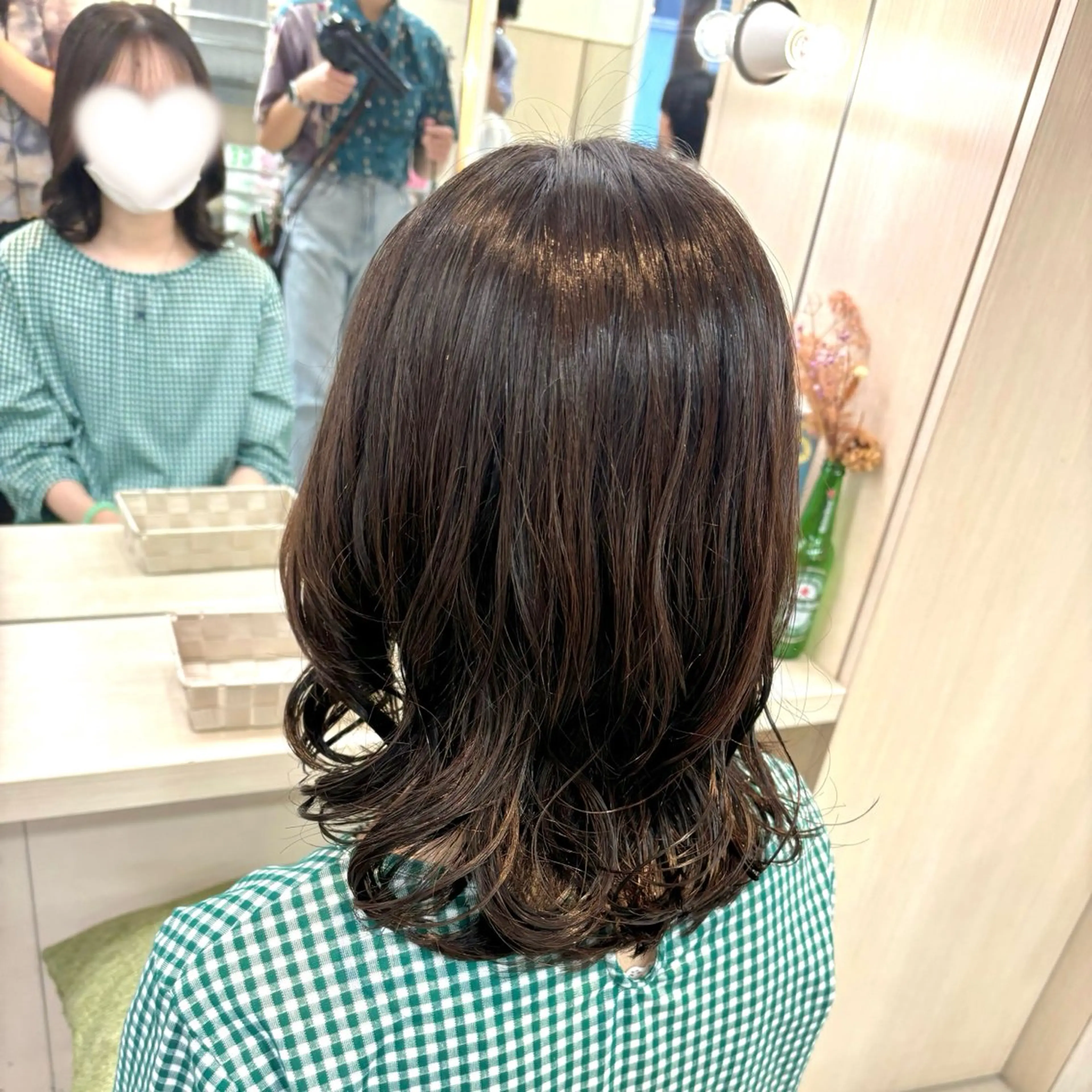 ミディアム パーマ 韓国レイヤー 暖色カラー/さくらのヘアスタイル