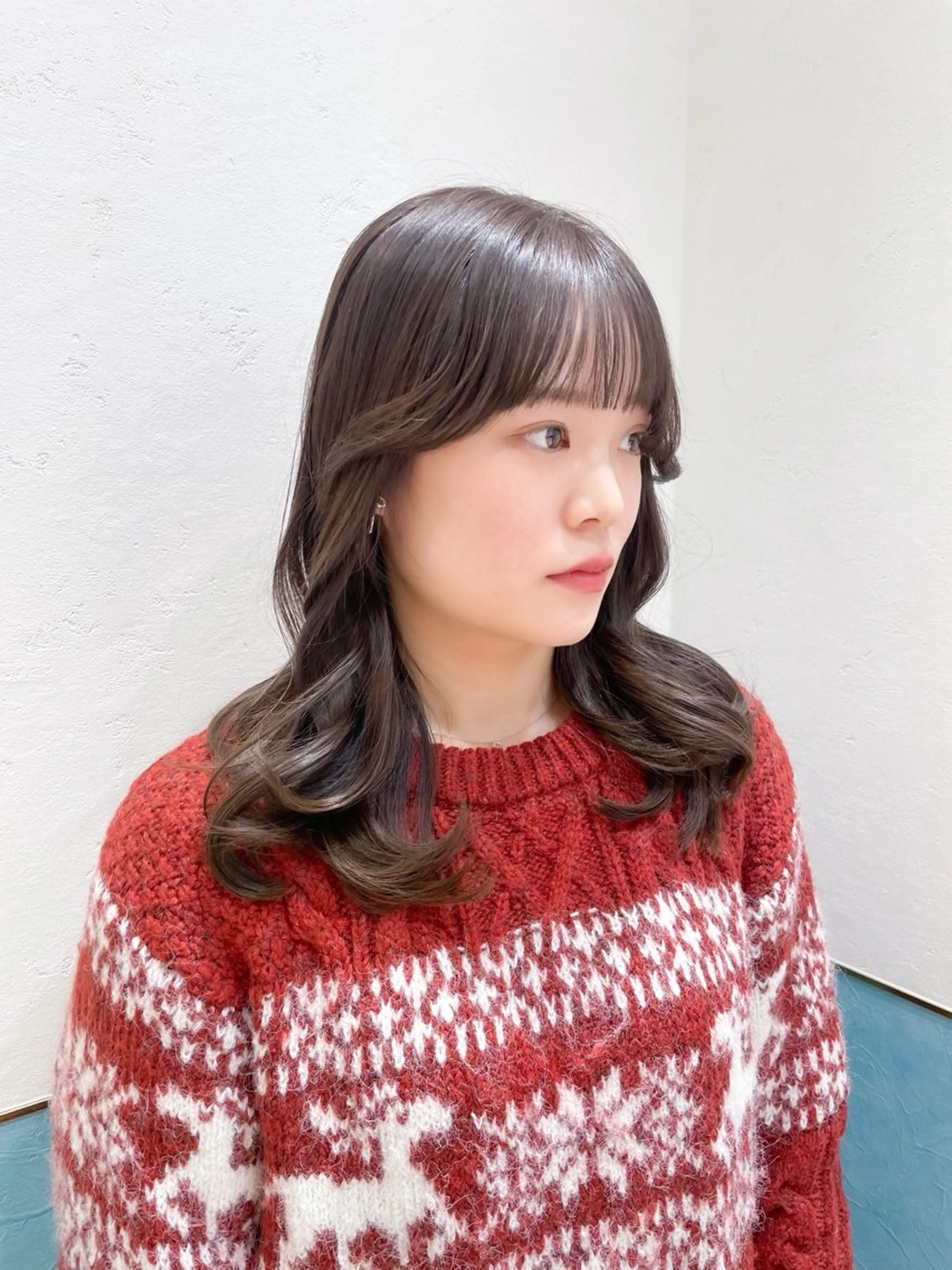 ミディアム カット ヘアカラー トリートメント 韓国/ハッシュカット /レイヤー🧸‎千純のヘアスタイル