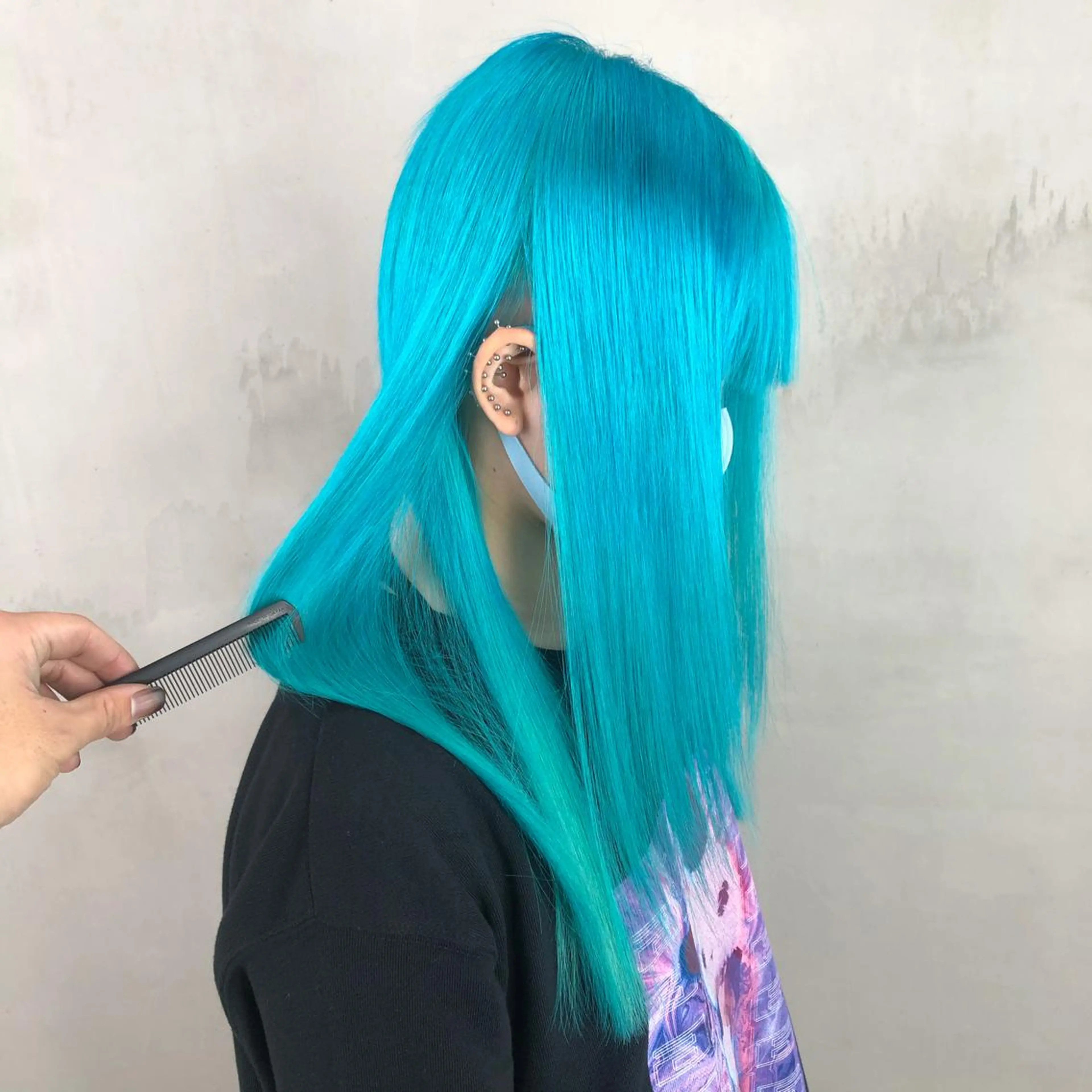 ロング カラー オレンジ カット ヘアカラー トリートメント ヘアセット 💜ハイトーン💛 マジカルかいちゃんのヘアスタイル