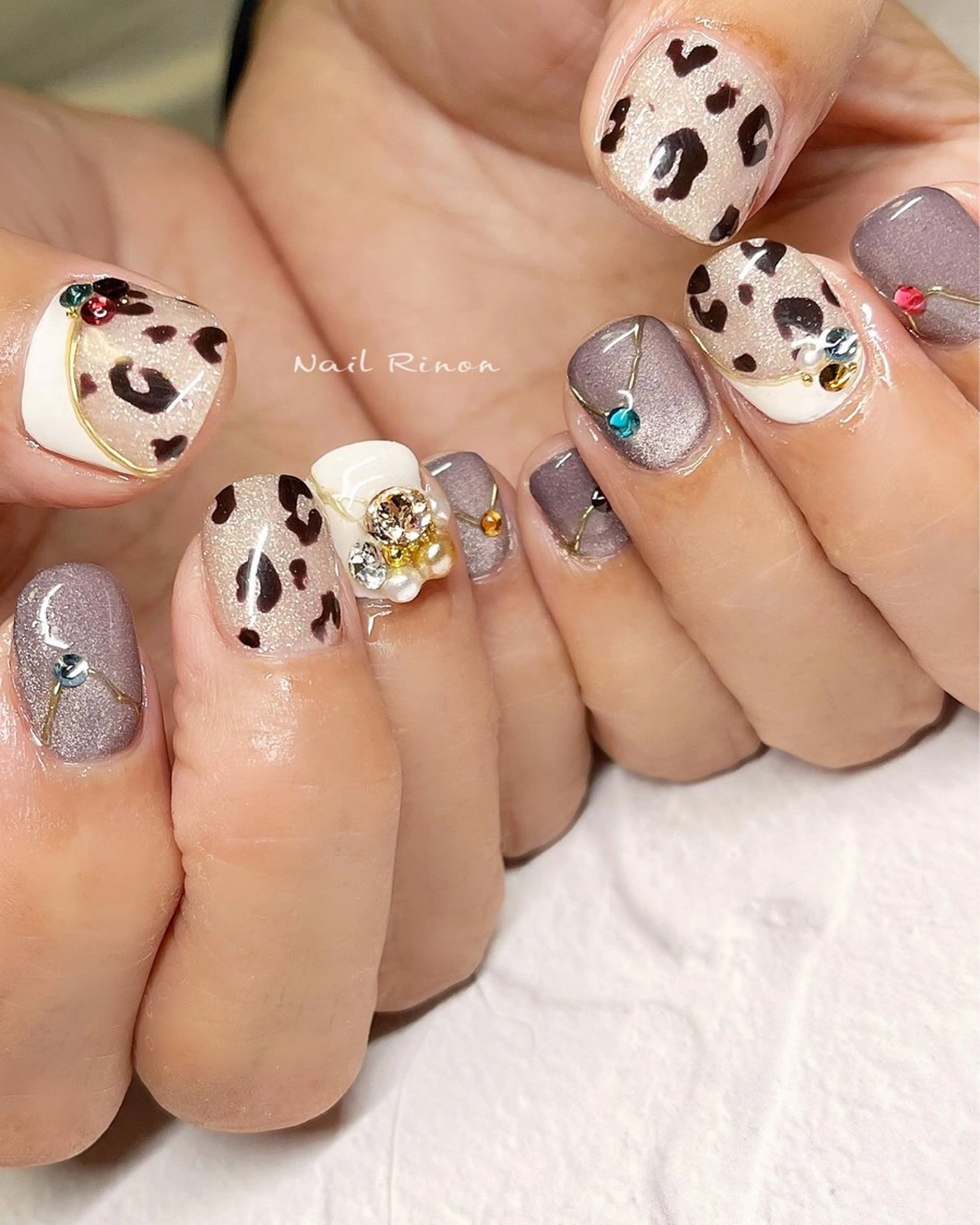 ネイル アニマル柄 ハンドネイル Nail Rinonのネイルデザイン